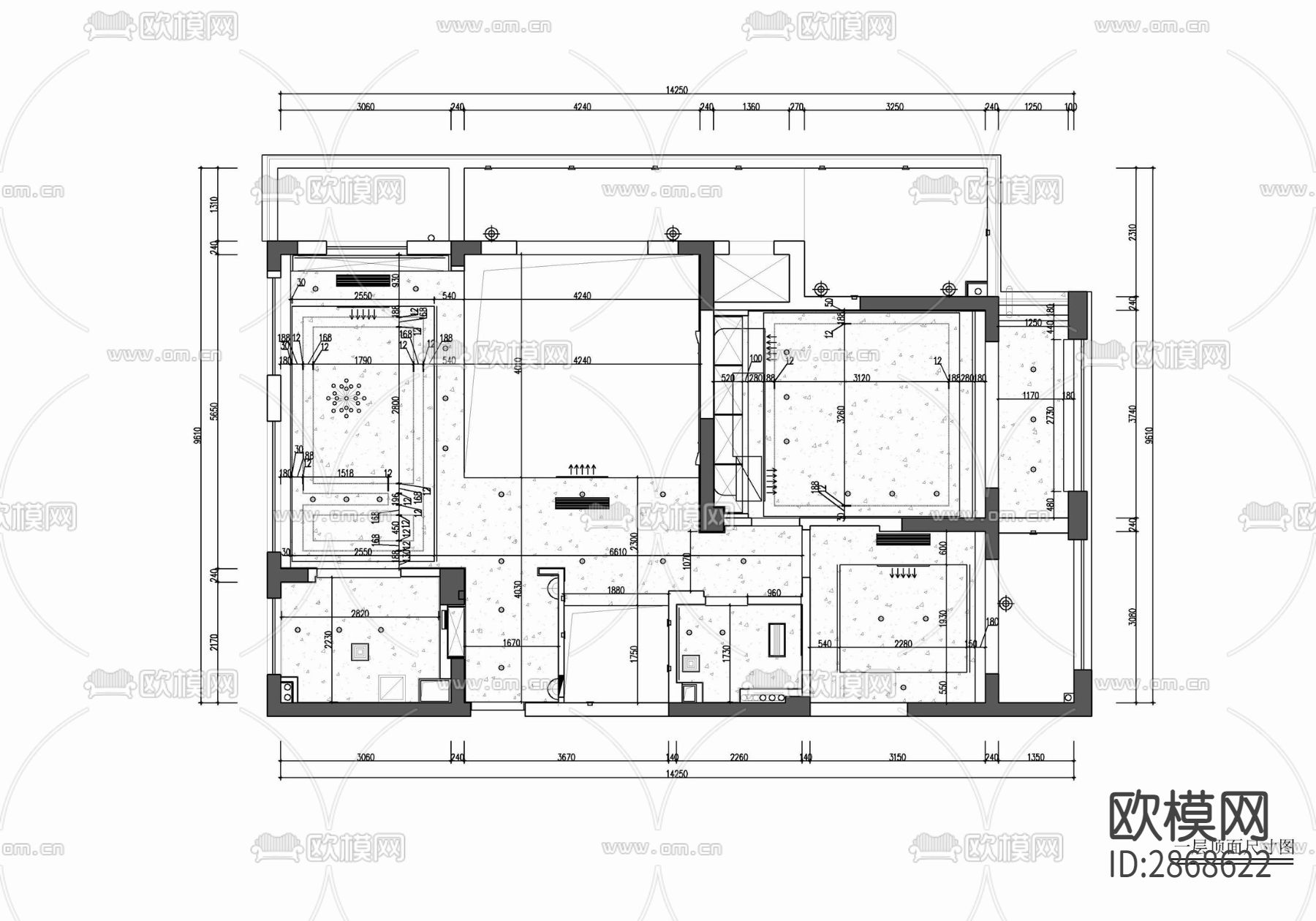 240㎡两层别墅家装 家装 别墅 洋房 私宅 豪宅cad施工图下载（渲染图4）