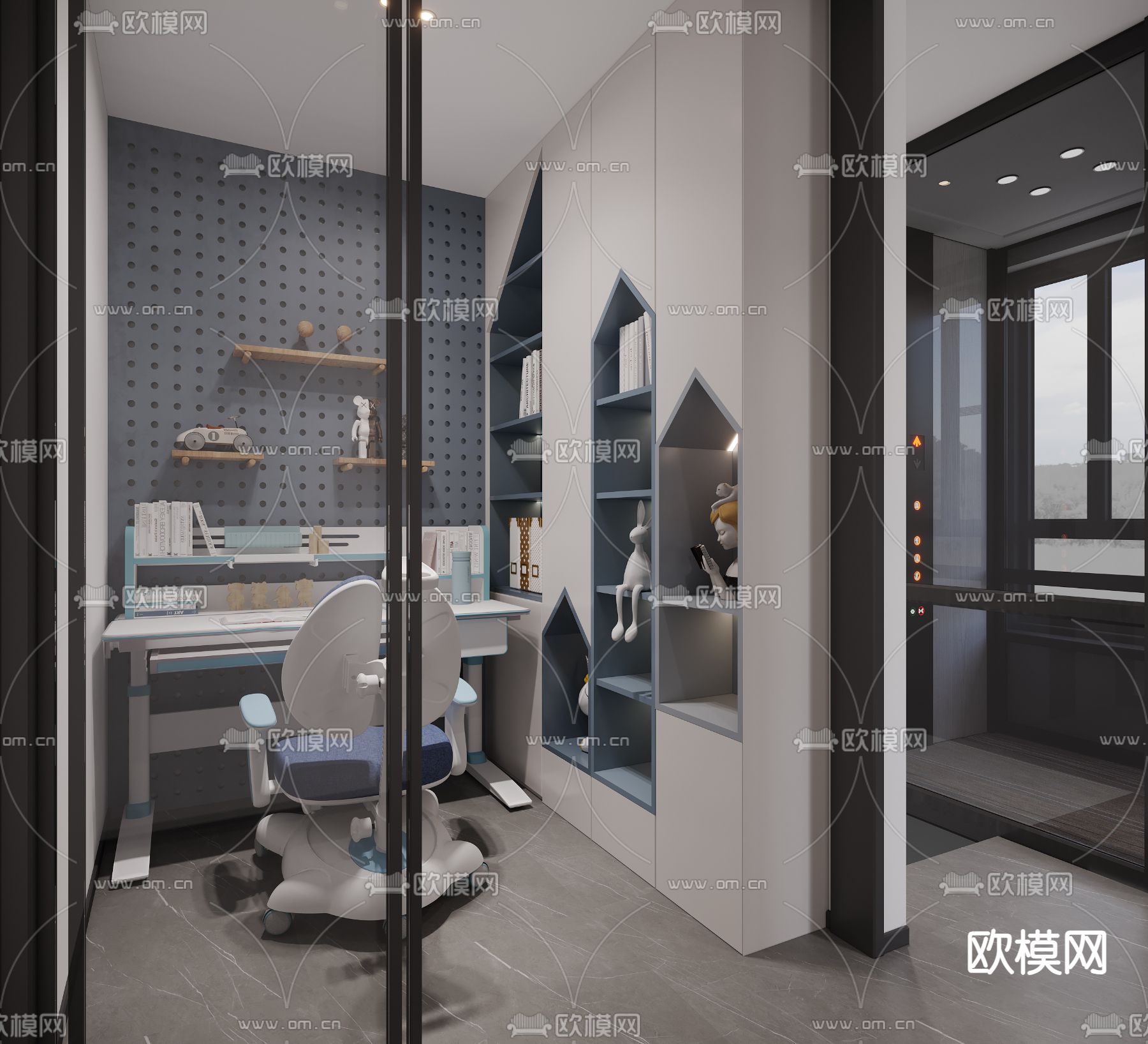 儿童书房免费3d模型下载