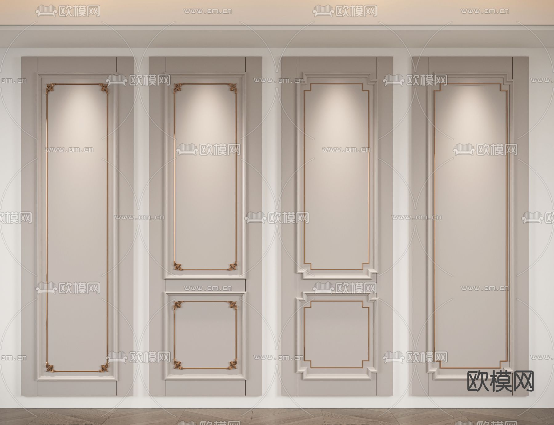 护墙板 造型板 长城板3d模型下载