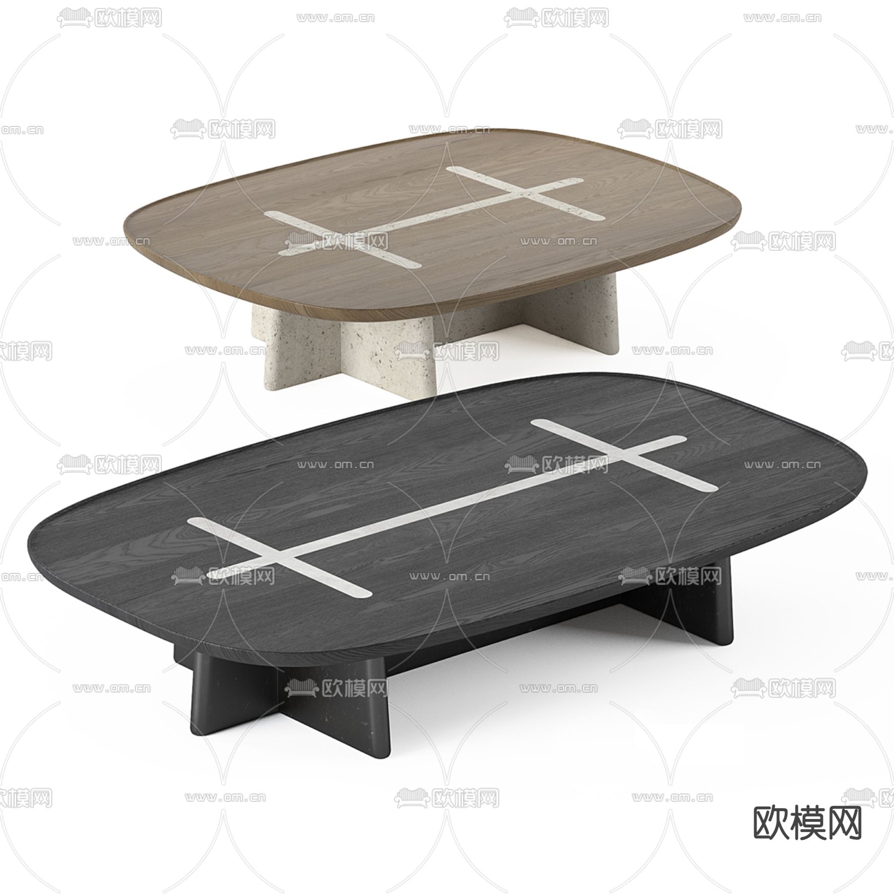 侘寂茶几3d模型下载（渲染图2）