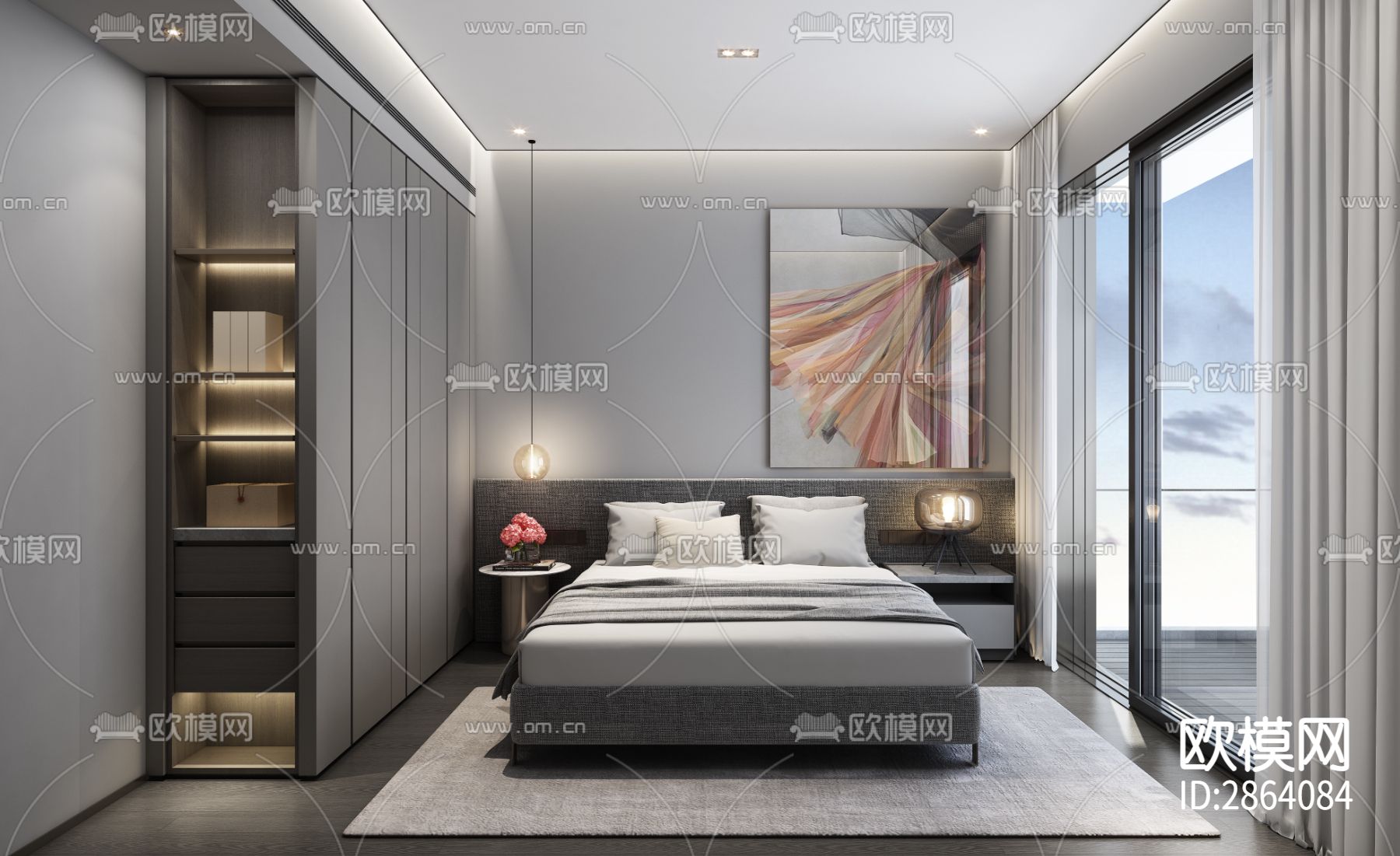 220m²深圳平层私宅效果图CAD施工图下载（渲染图5）