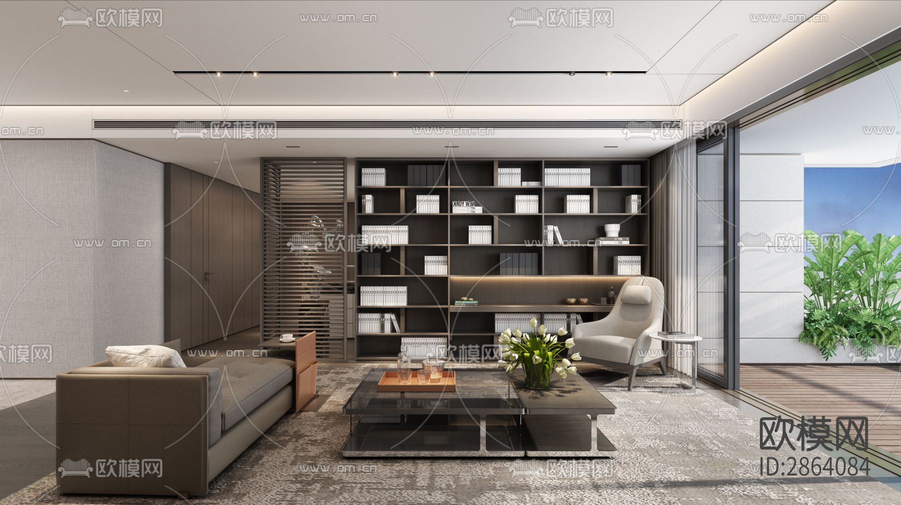 220m²深圳平层私宅效果图CAD施工图下载（渲染图8）