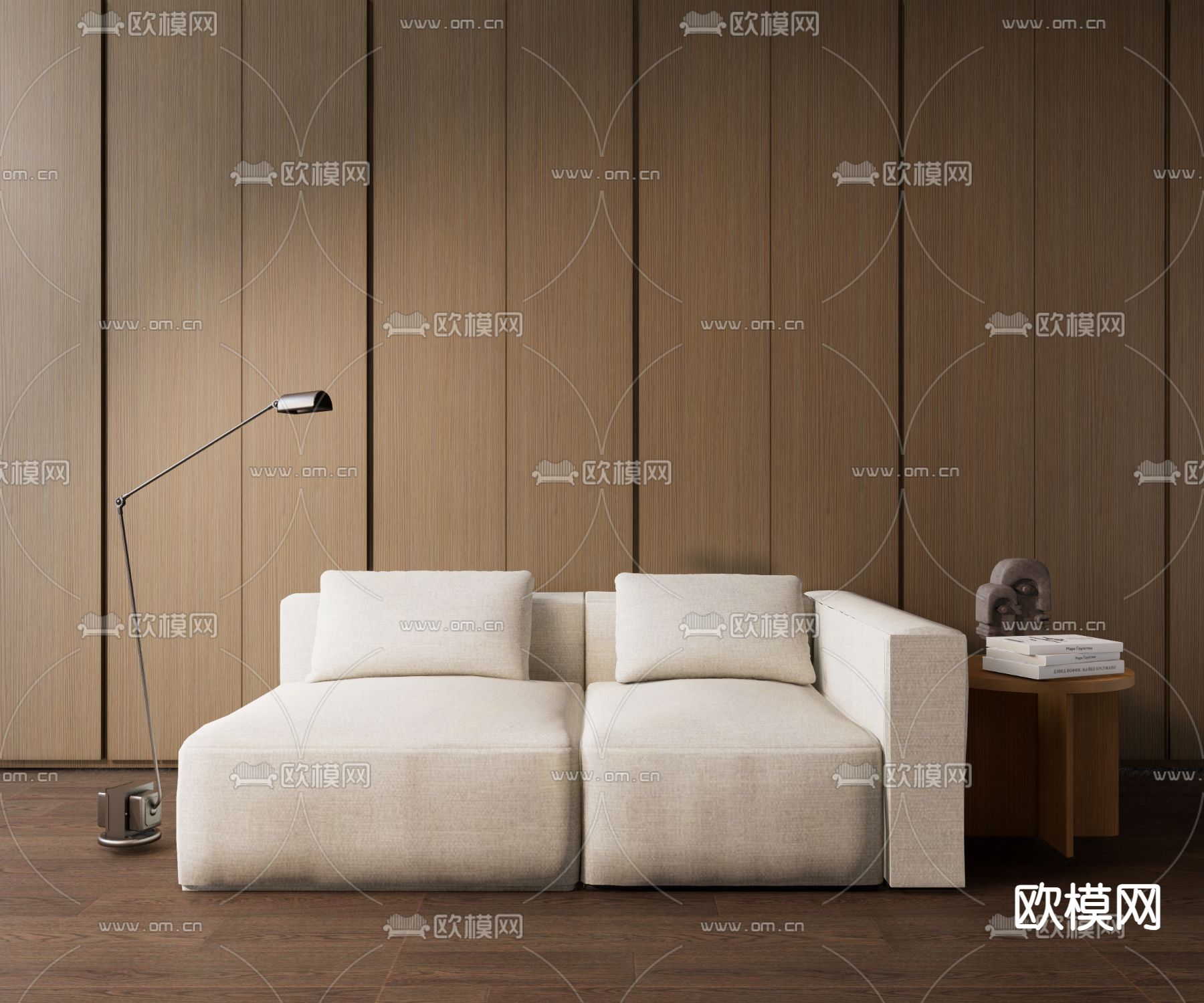 奶油风沙发 双人沙发3d模型下载