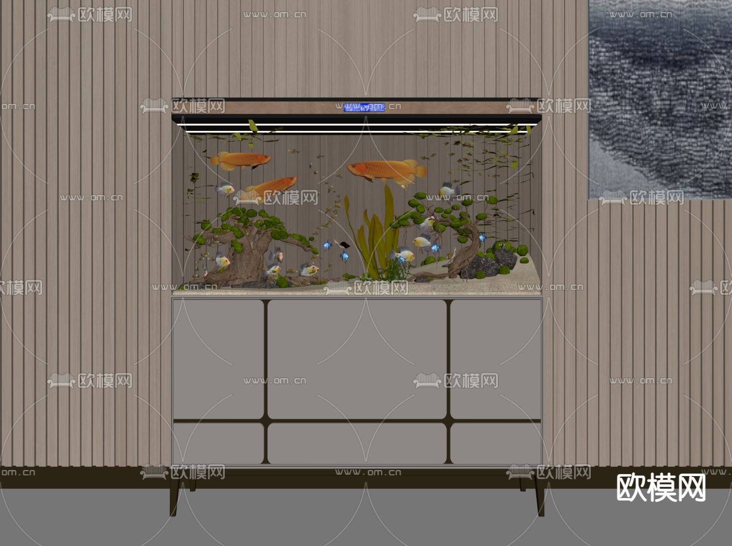 鱼缸 水族su模型下载（渲染图2）