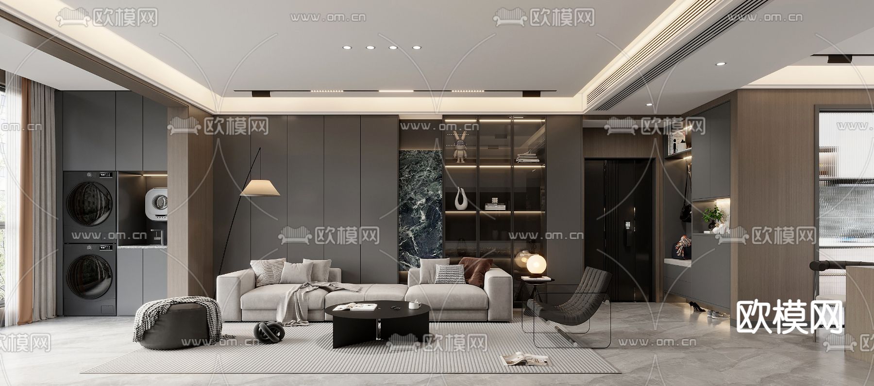 暗黑风客餐厅su模型下载（渲染图1）