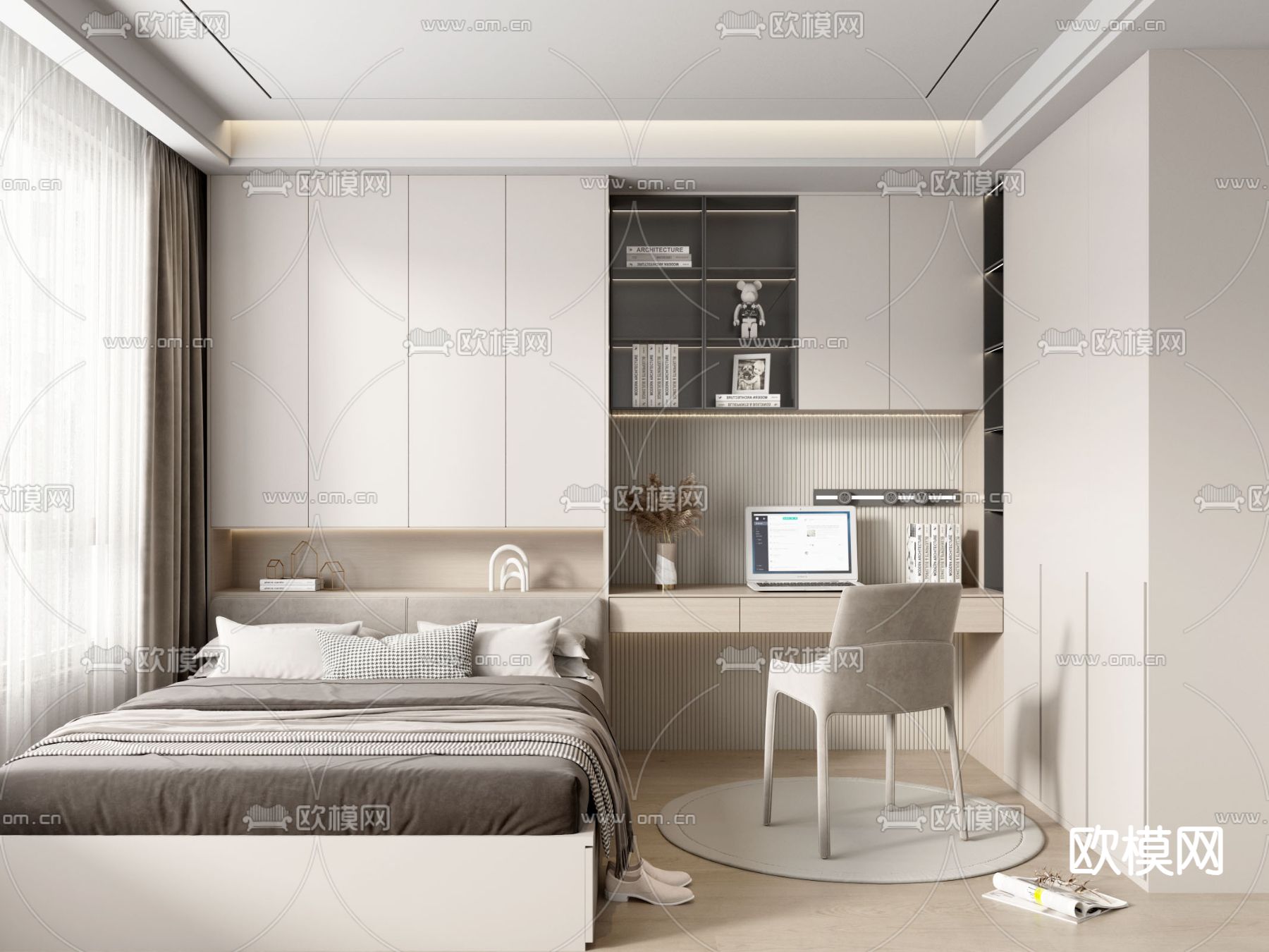 榻榻米卧室 次卧3d模型下载