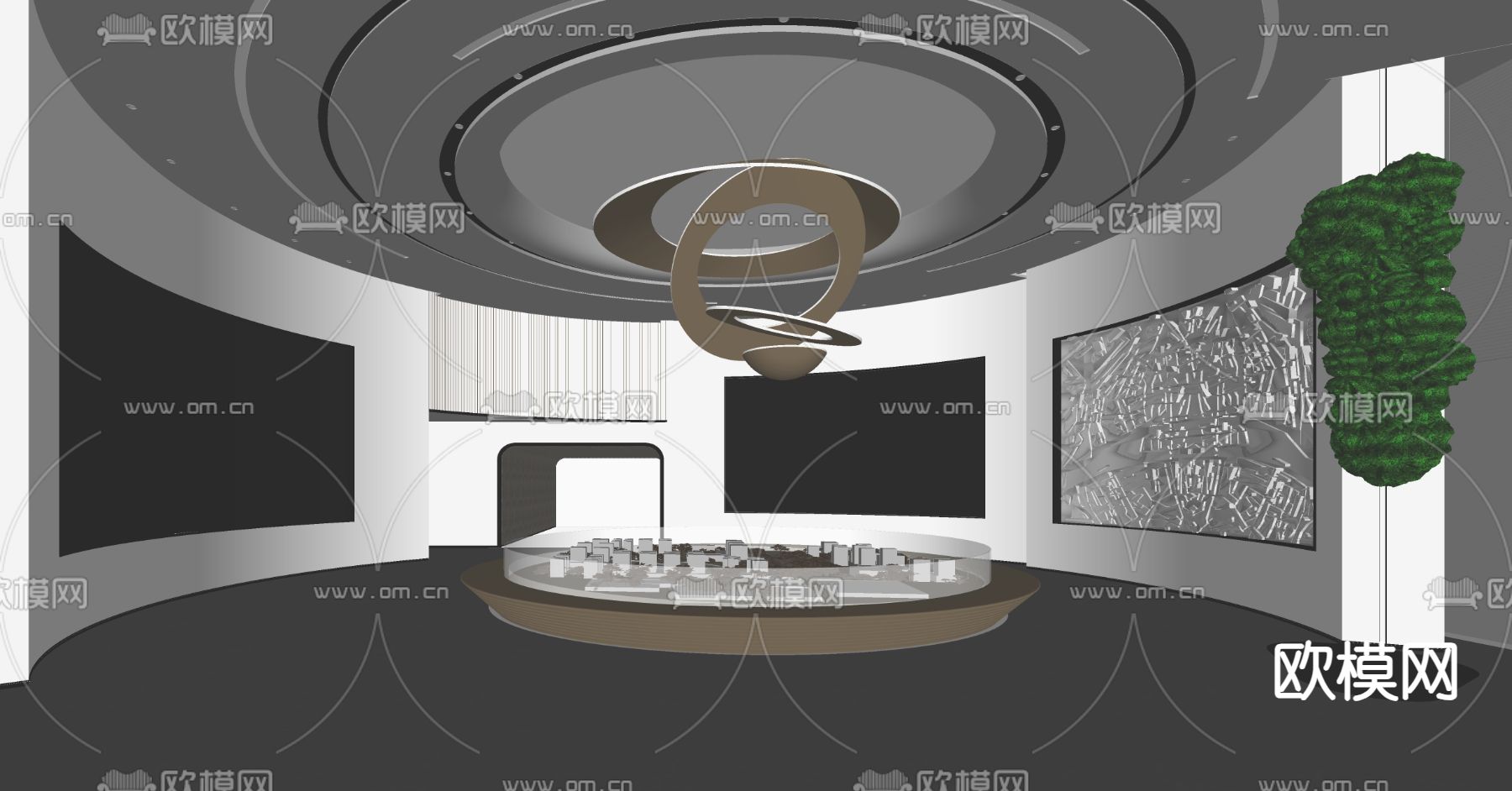 售楼处沙盘区su模型下载（渲染图2）