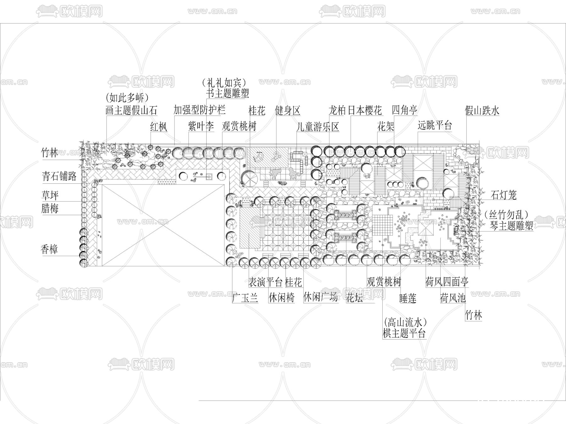 园林景观绿化CAD施工图下载