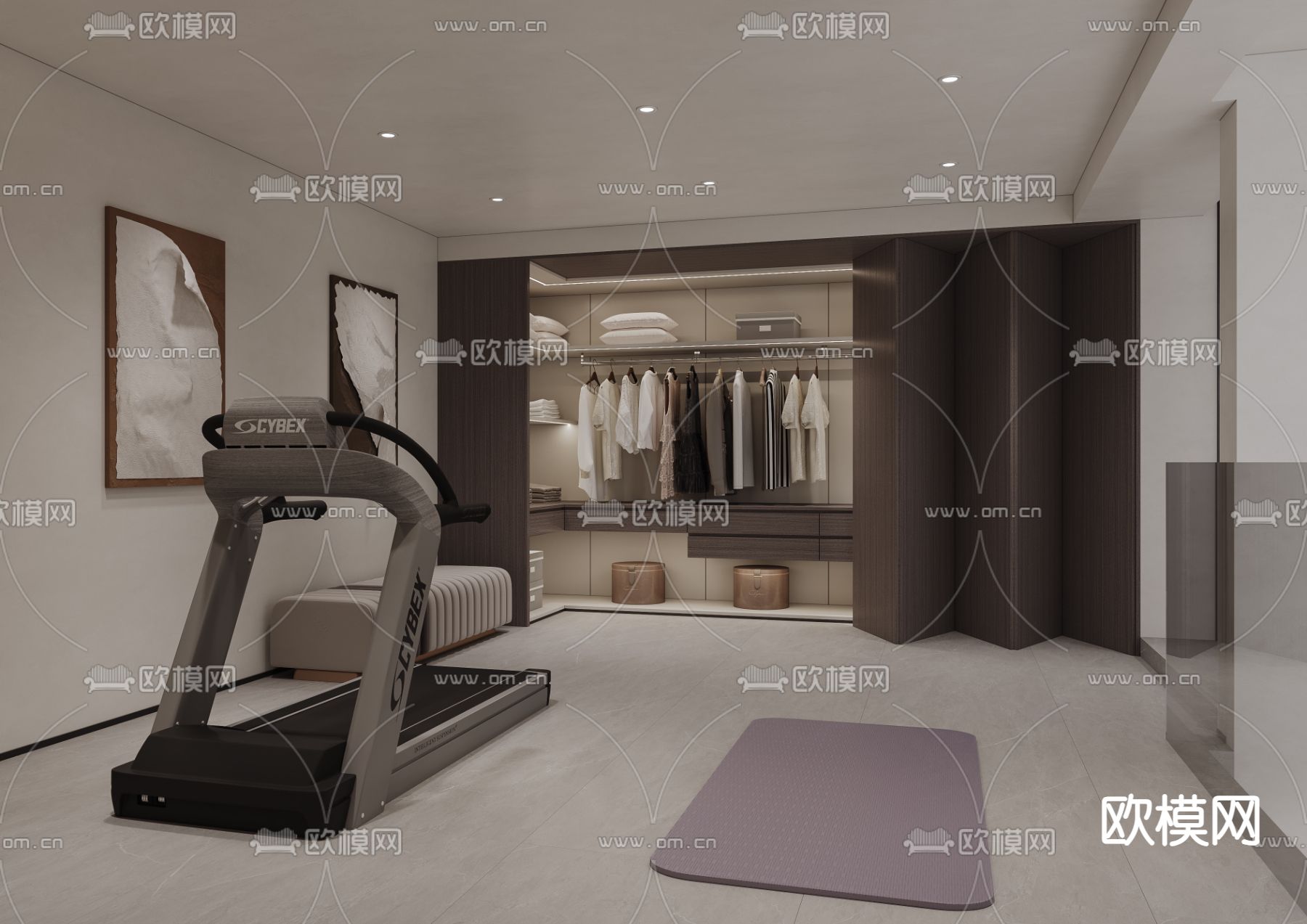 地下室衣帽间免费3d模型下载