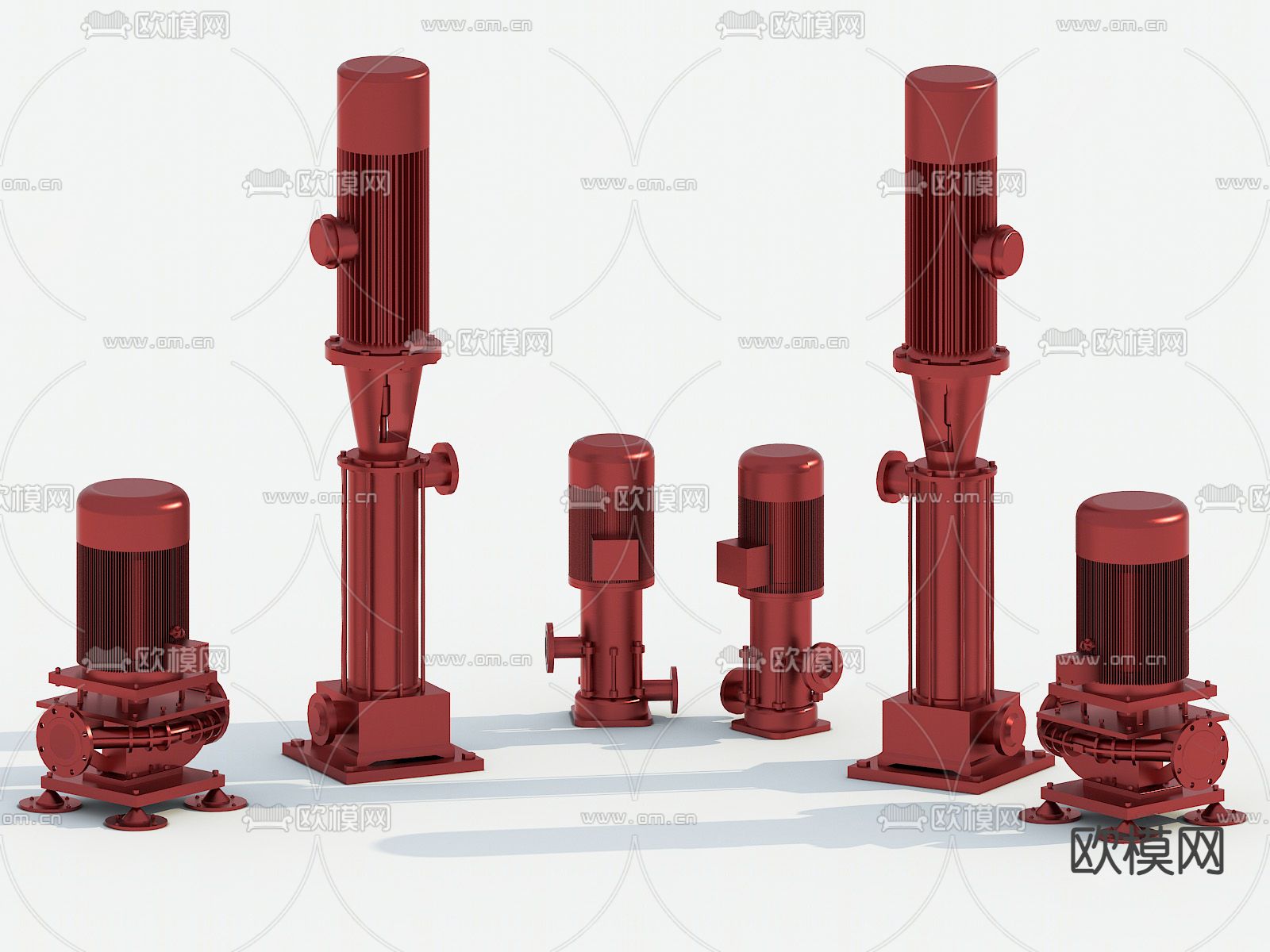工业风供水泵su模型下载（渲染图1）
