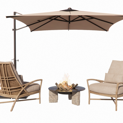  竹编户外椅 休闲椅su模型 