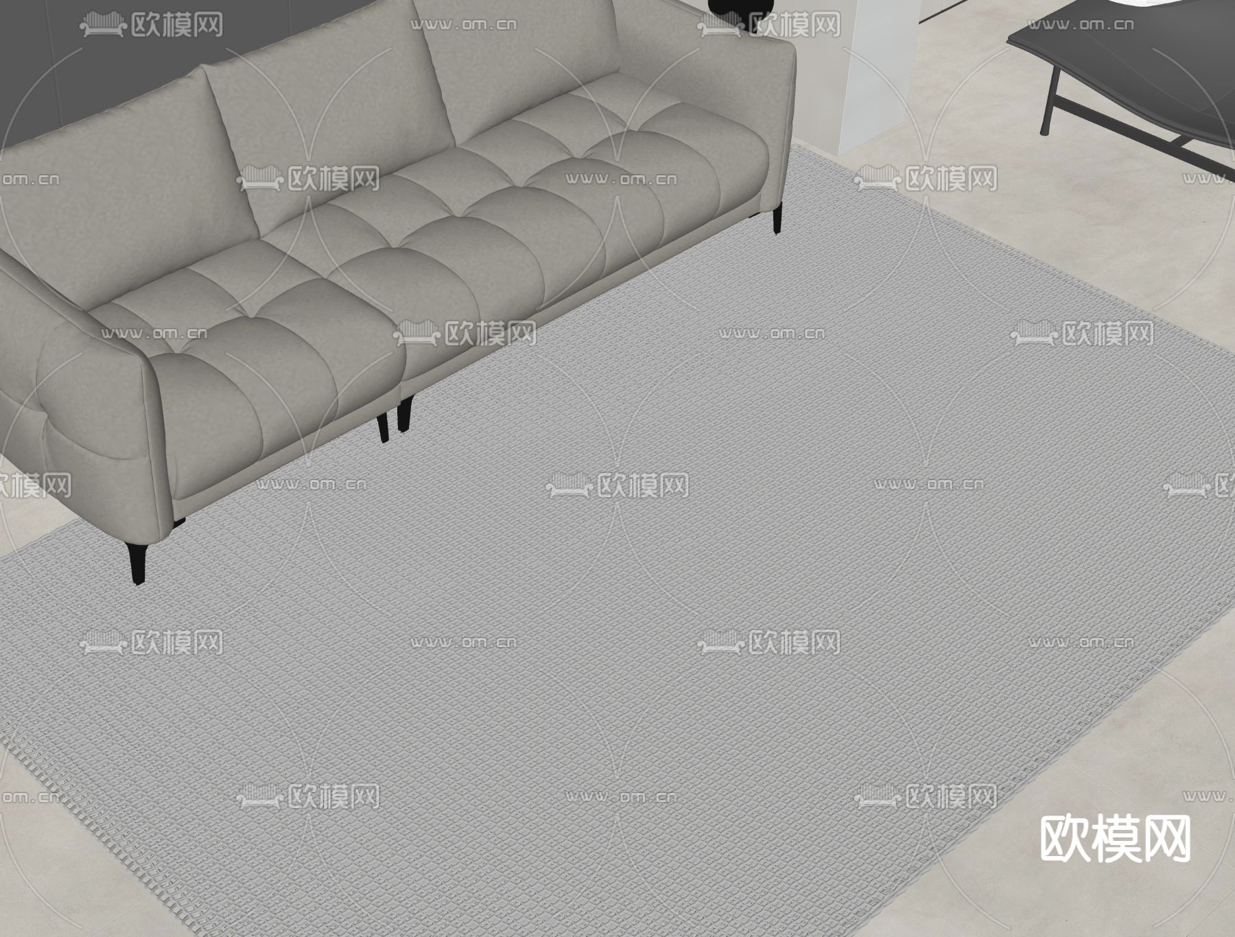 现代地毯su模型下载（渲染图2）