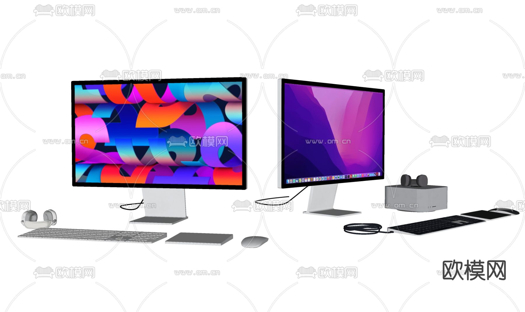 苹果台式电脑su模型下载（渲染图2）