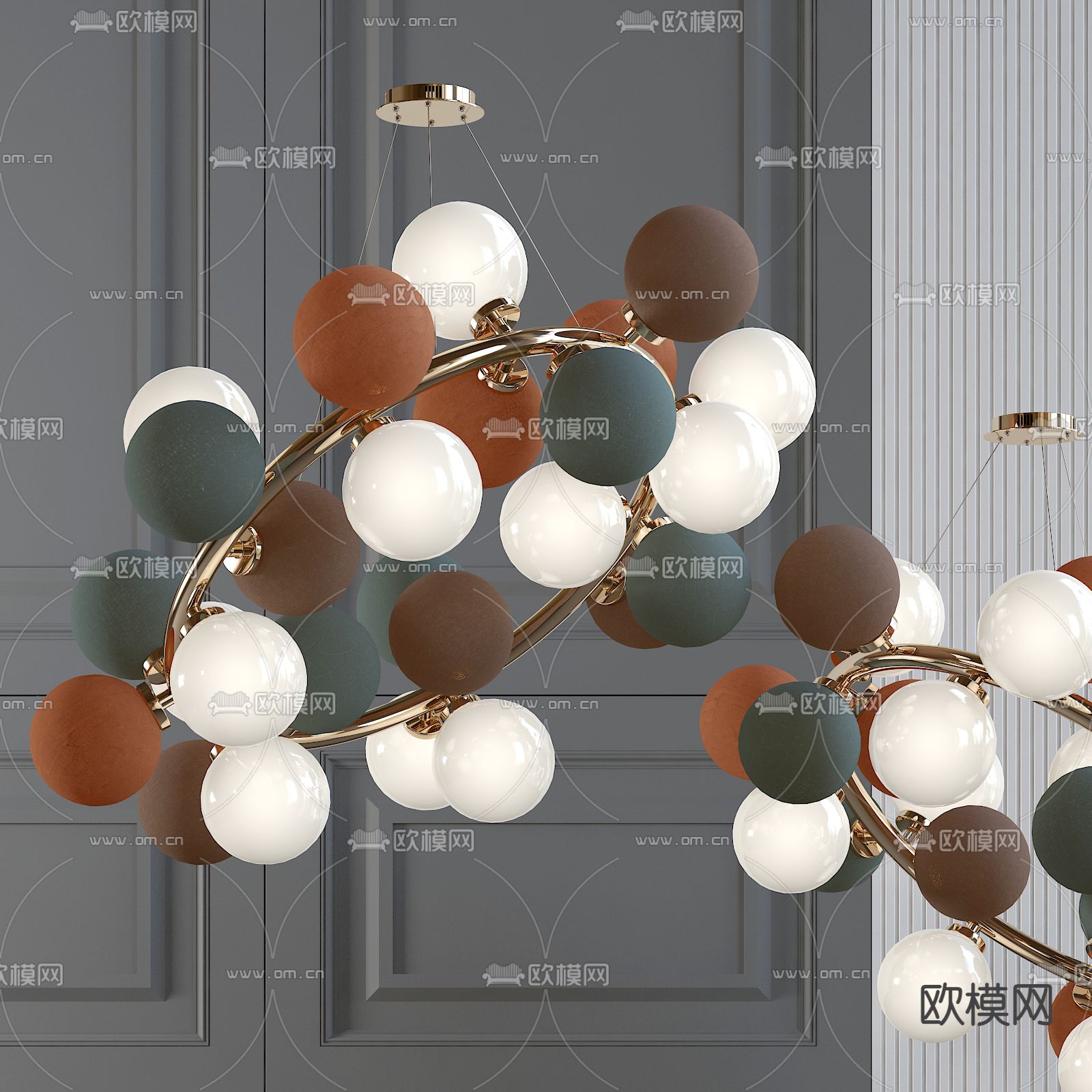 轻奢吊灯 大厅吊灯3d模型下载