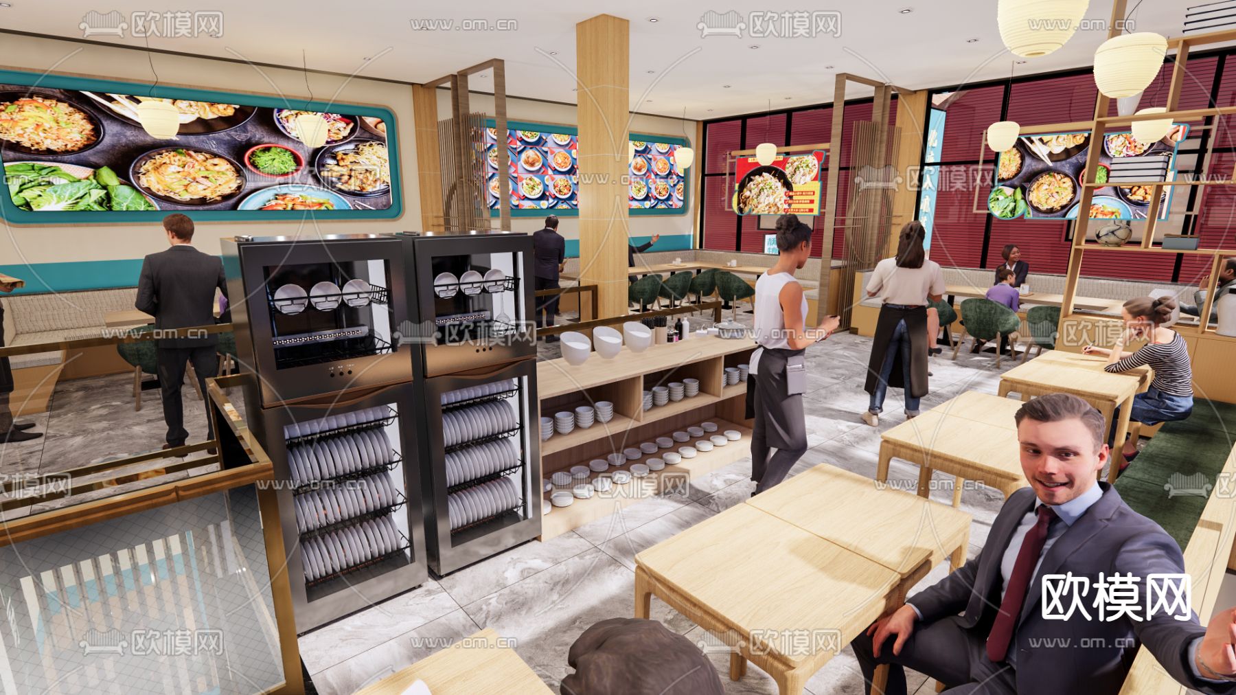 现代面馆su模型下载（渲染图3）
