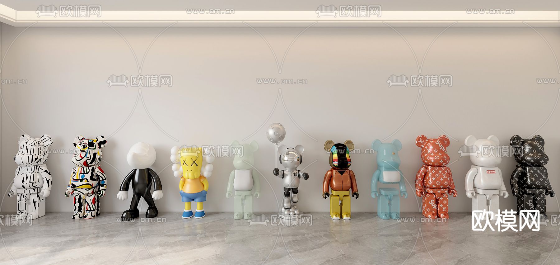 暴力熊公仔 潮玩 玩偶3d模型下载