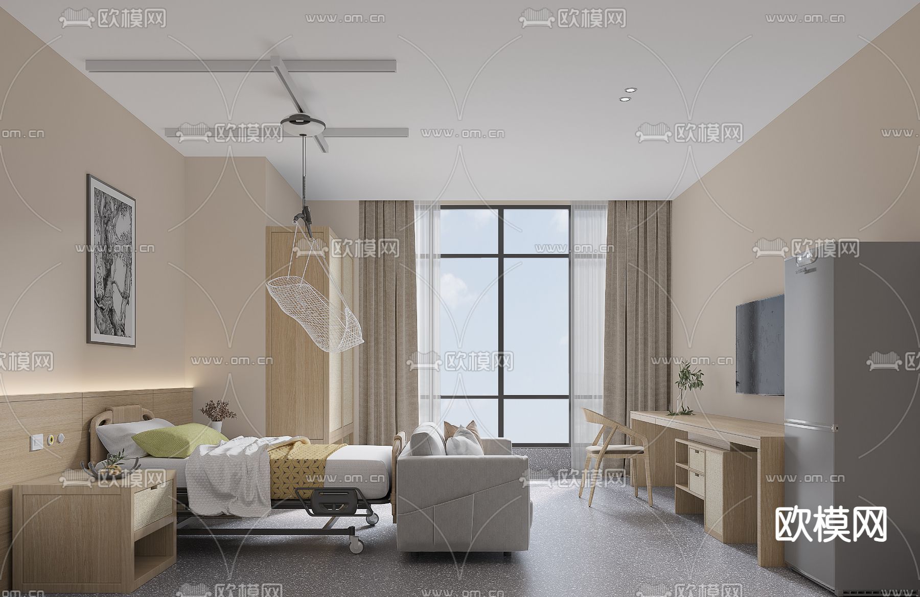 疗养院 病房3d模型下载