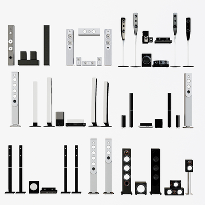  现代音响 音箱su模型 