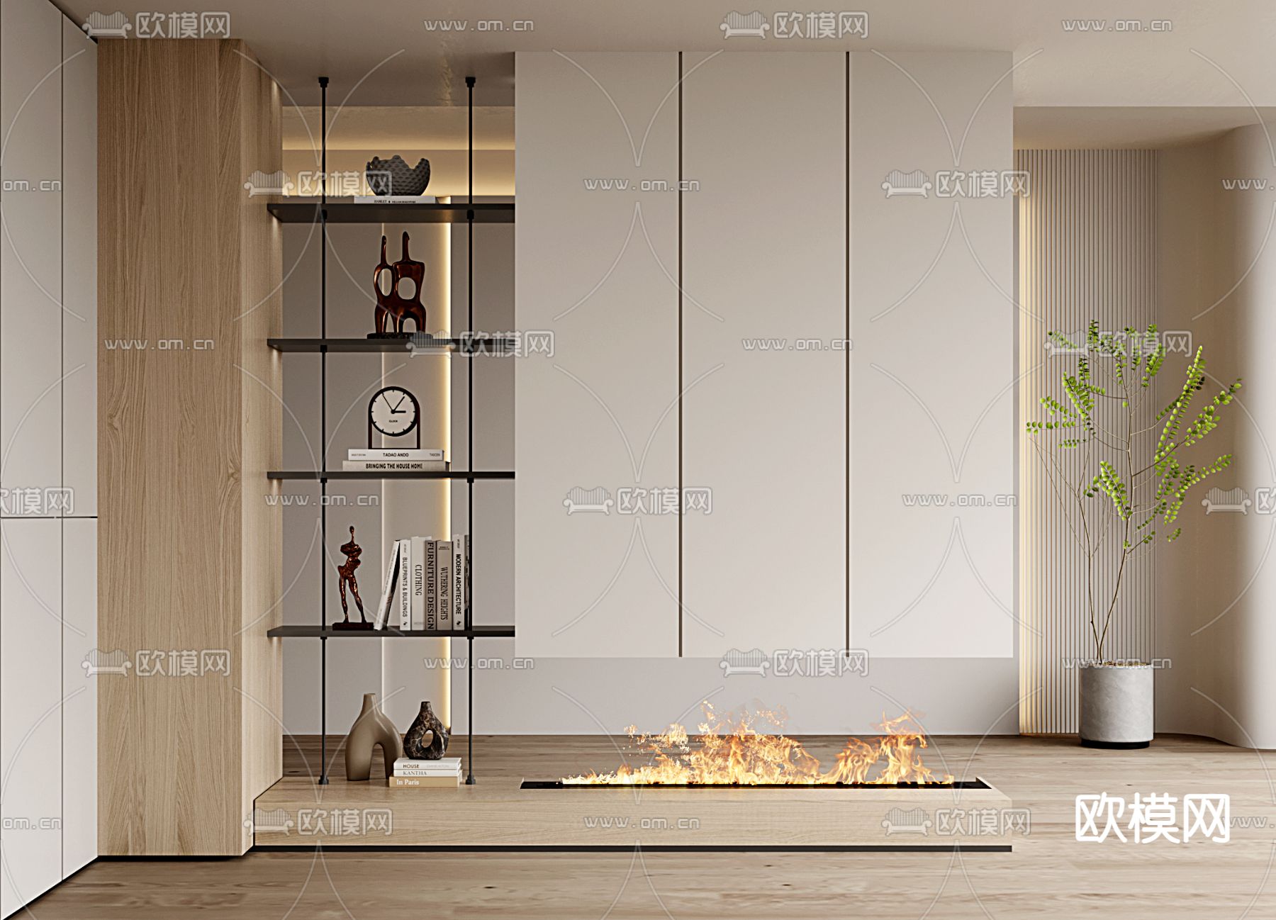 玄关隔断 屏风 置物架3d模型下载