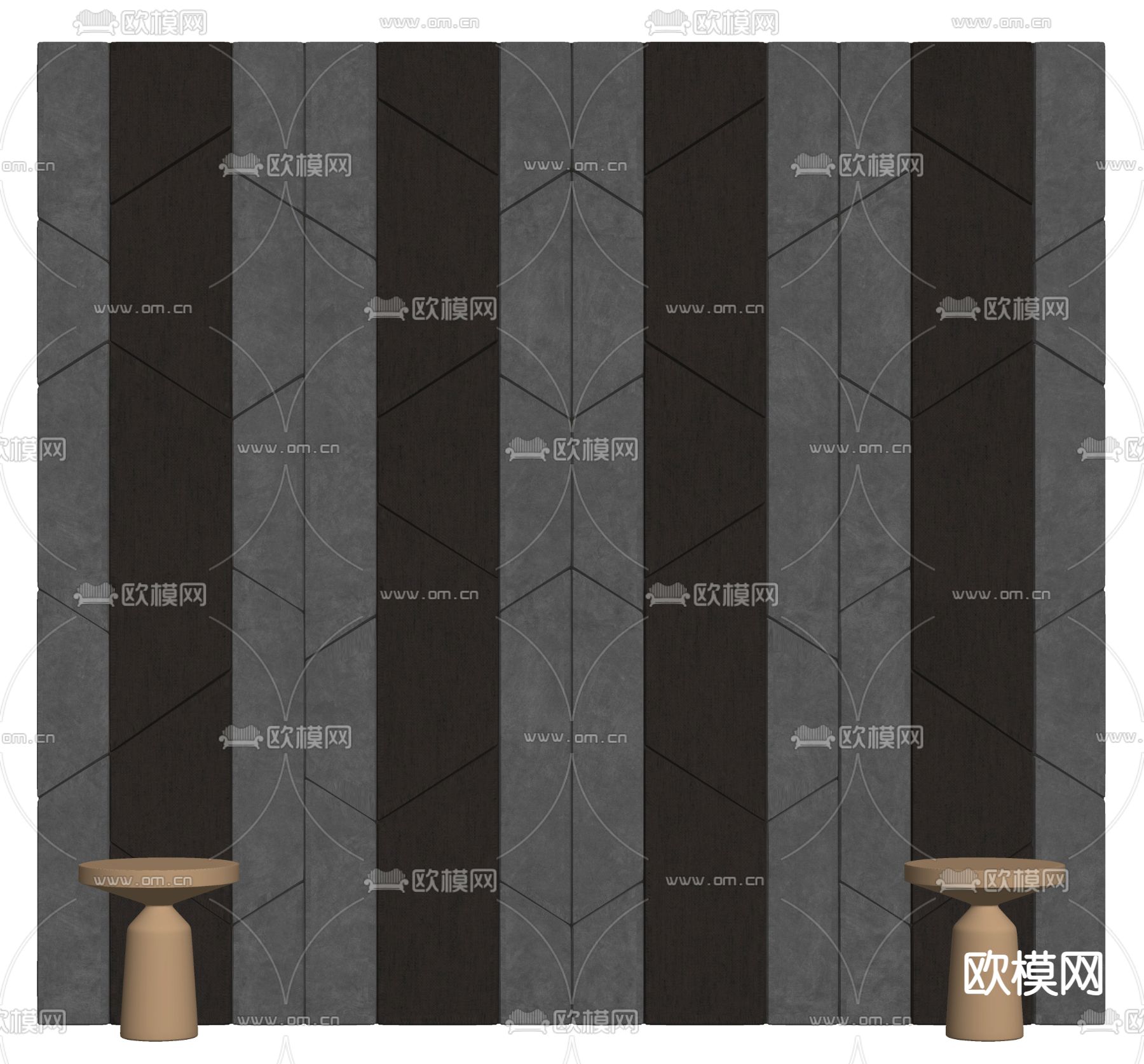 软包背景墙su模型下载（渲染图2）