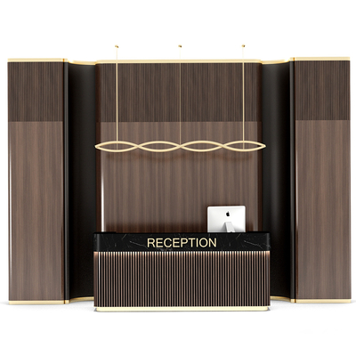  现代办公前台su模型 