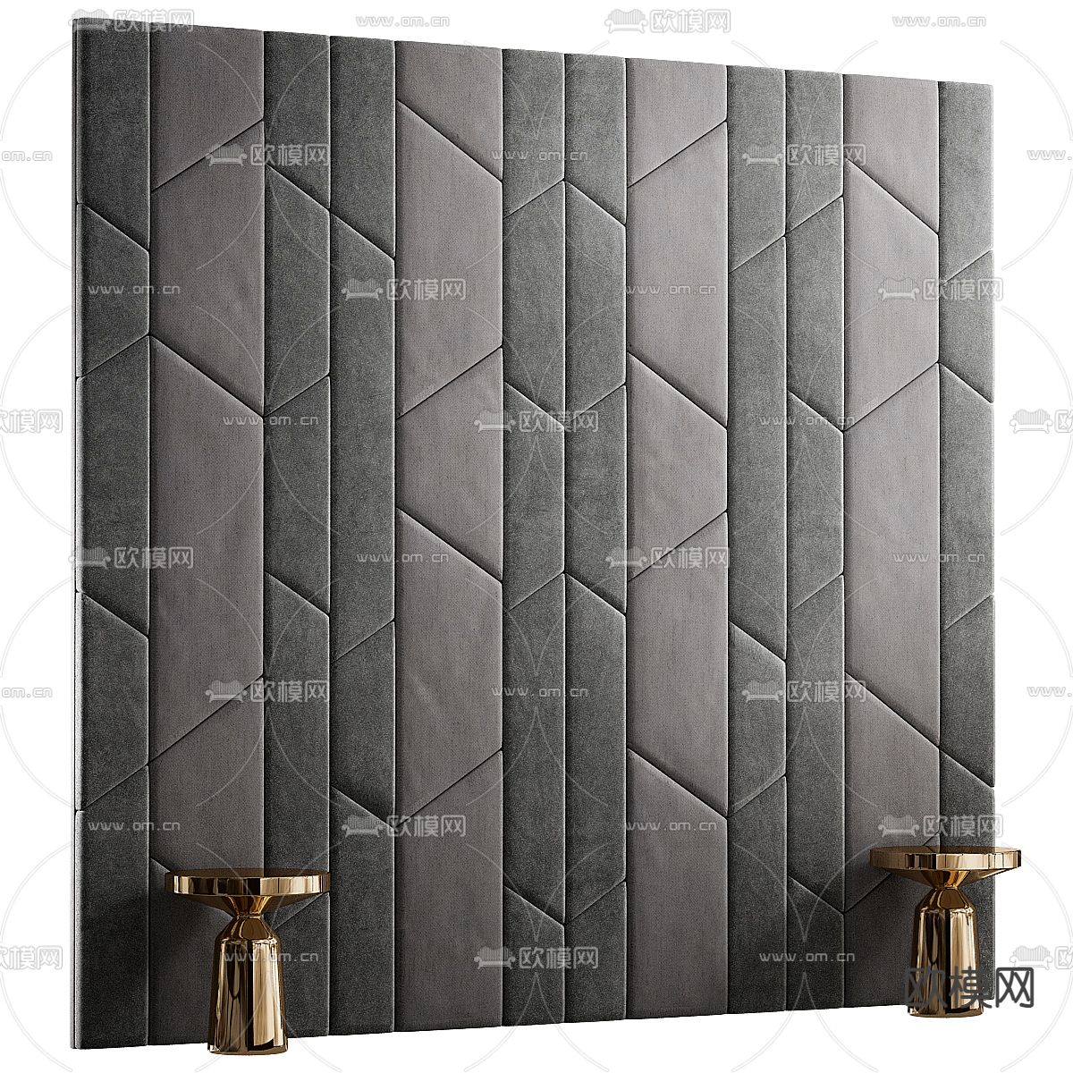 软包背景墙su模型下载（渲染图1）