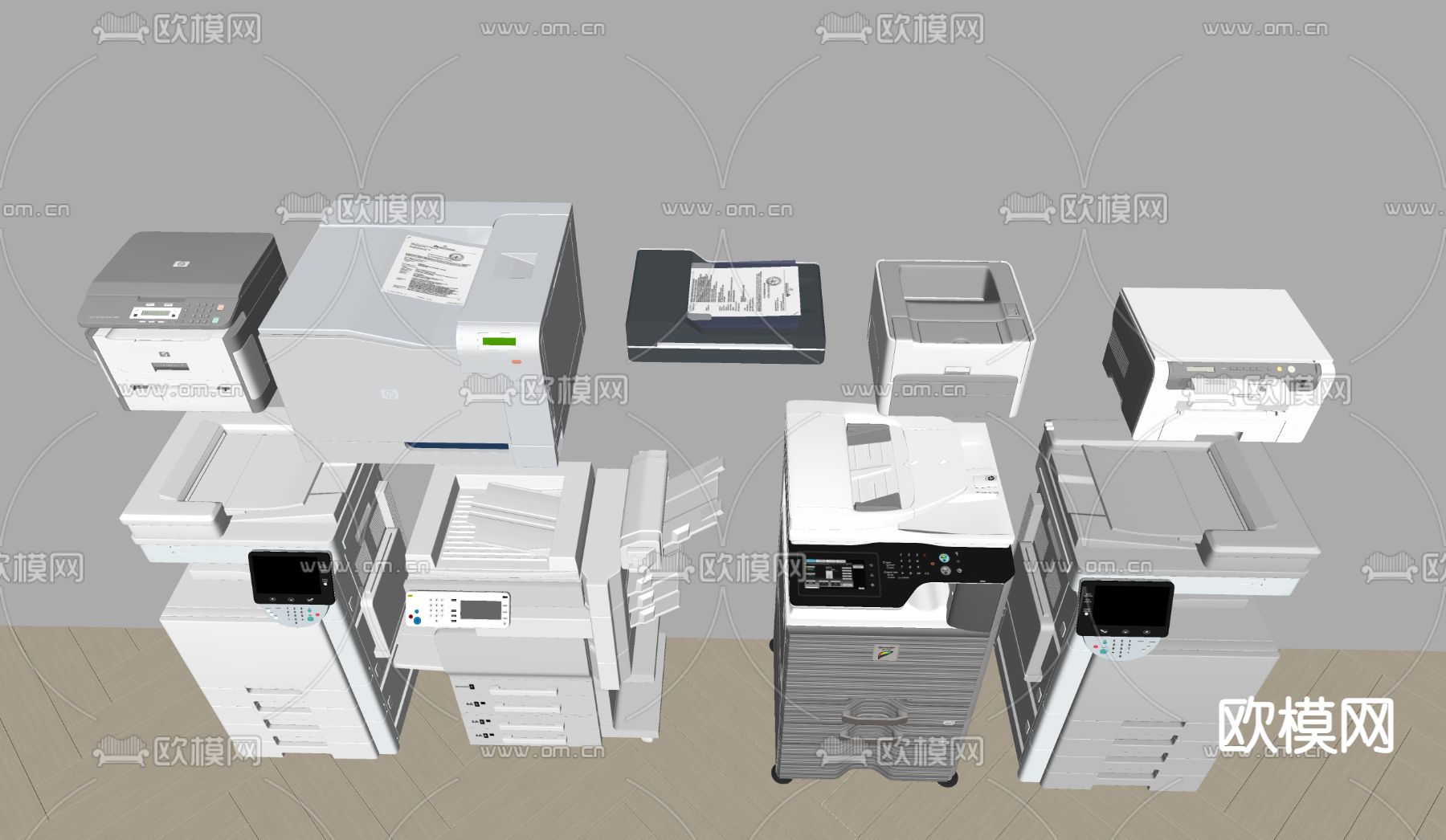 打印机 办公器材su模型下载（渲染图2）
