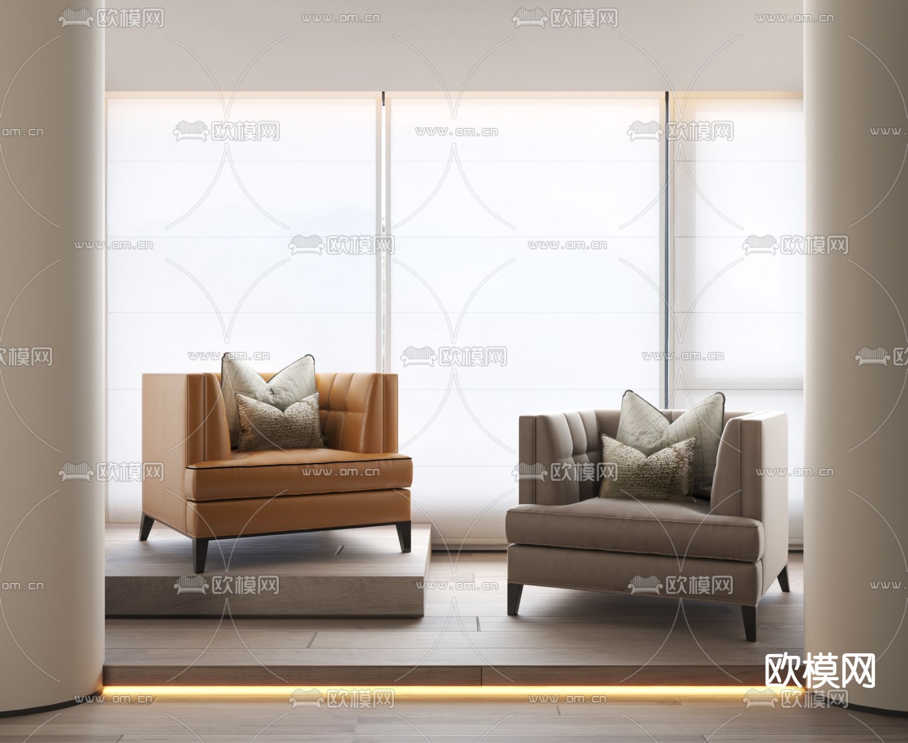 现代沙发椅 休闲椅3d模型下载