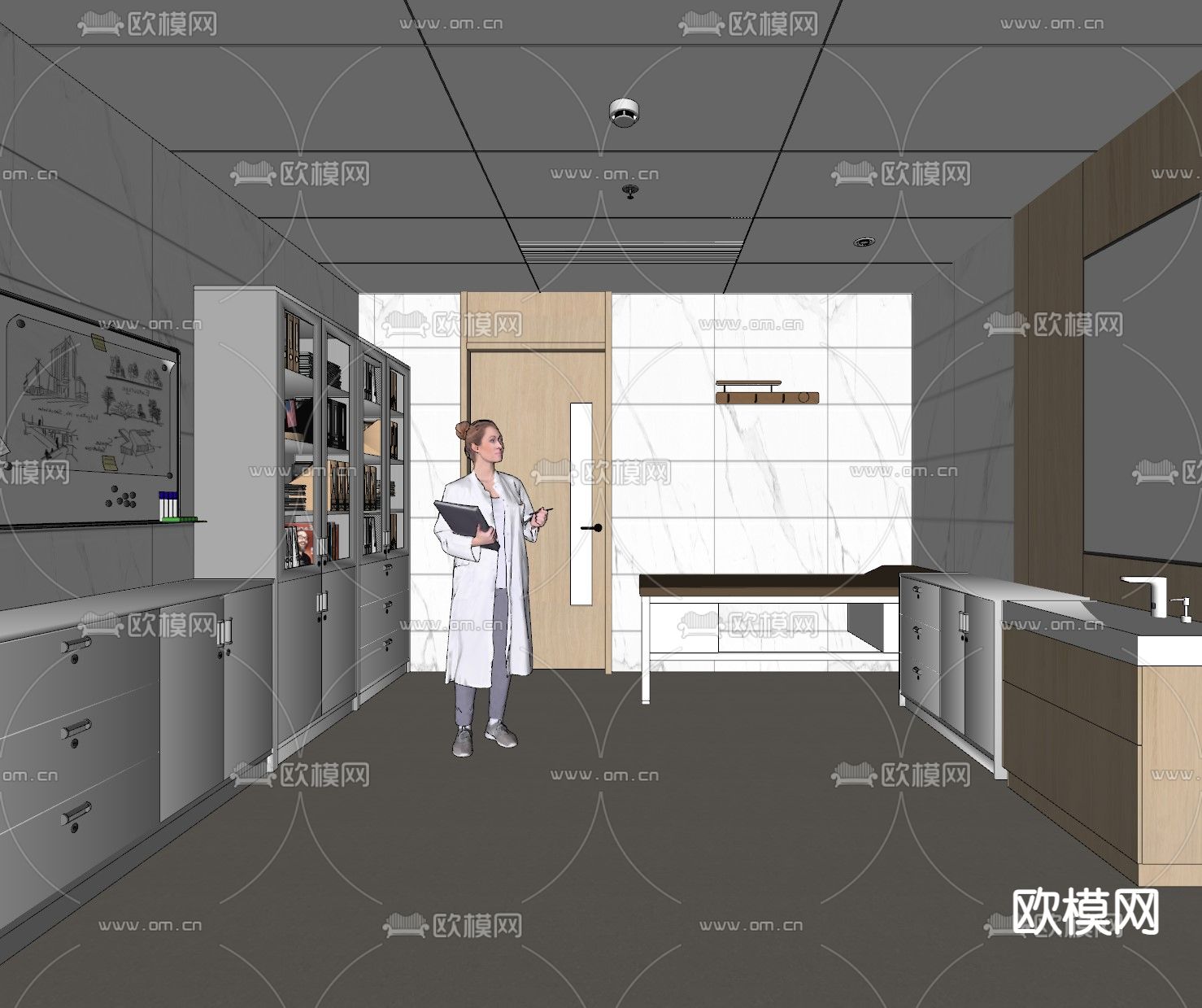 医院门诊 处置室 治疗室su模型下载（渲染图2）