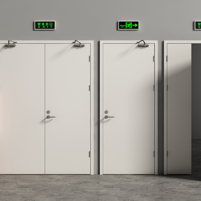  消防门 防火门 安全出口su模型 