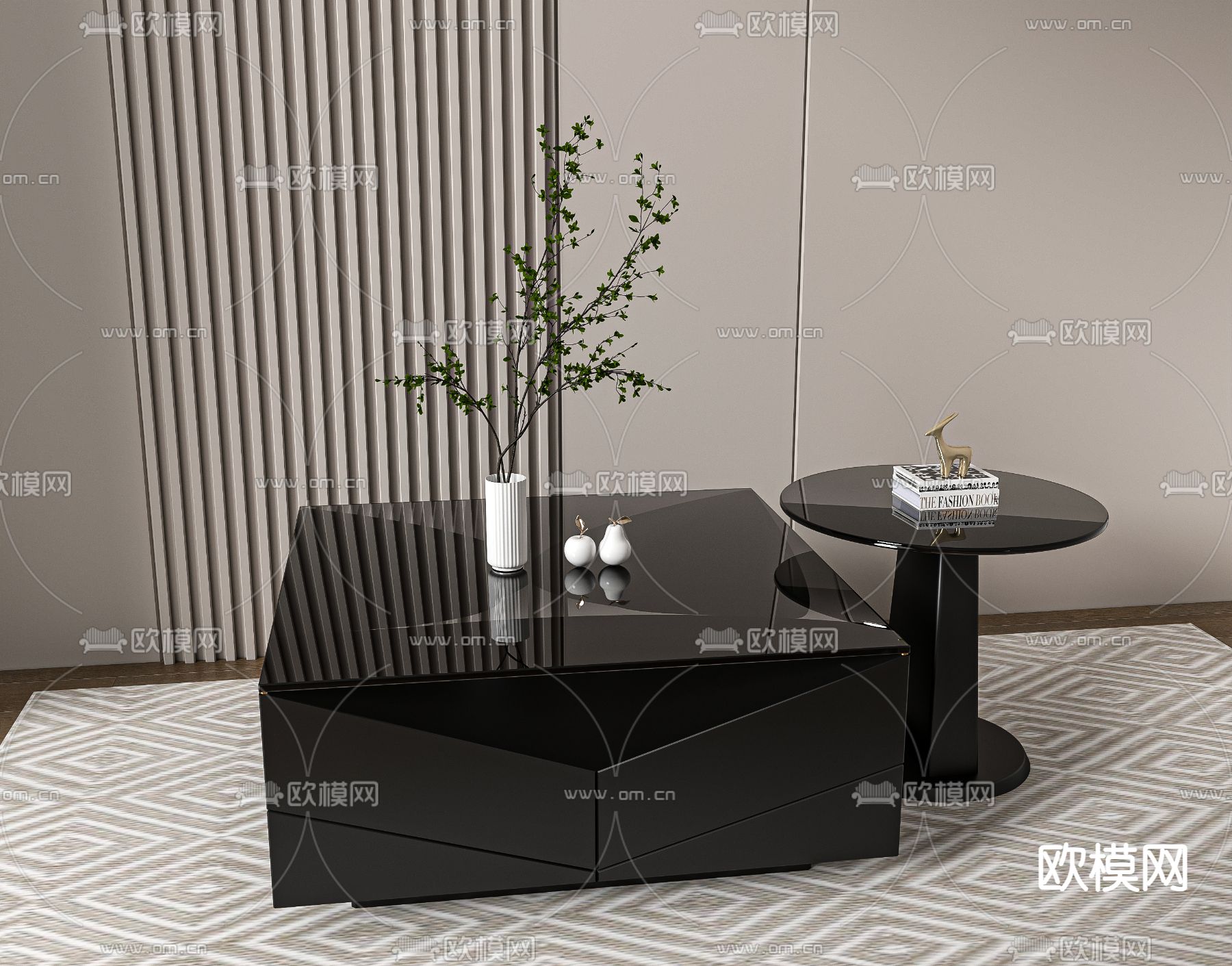 子母茶几3d模型下载