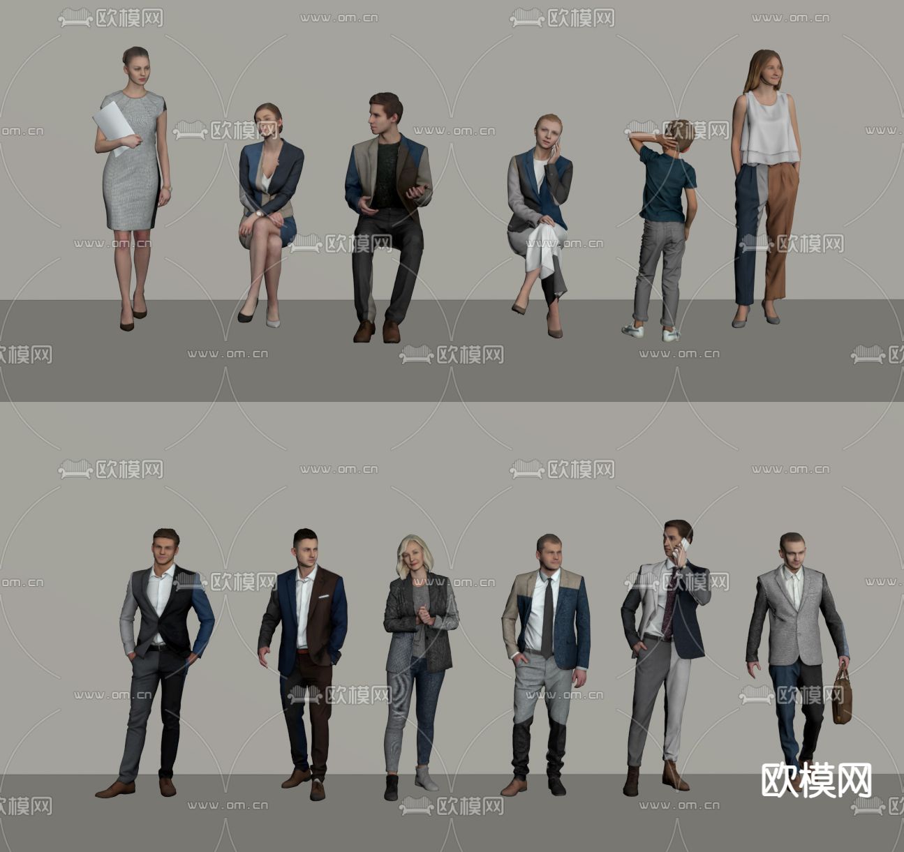 人物模特su模型下载（渲染图2）