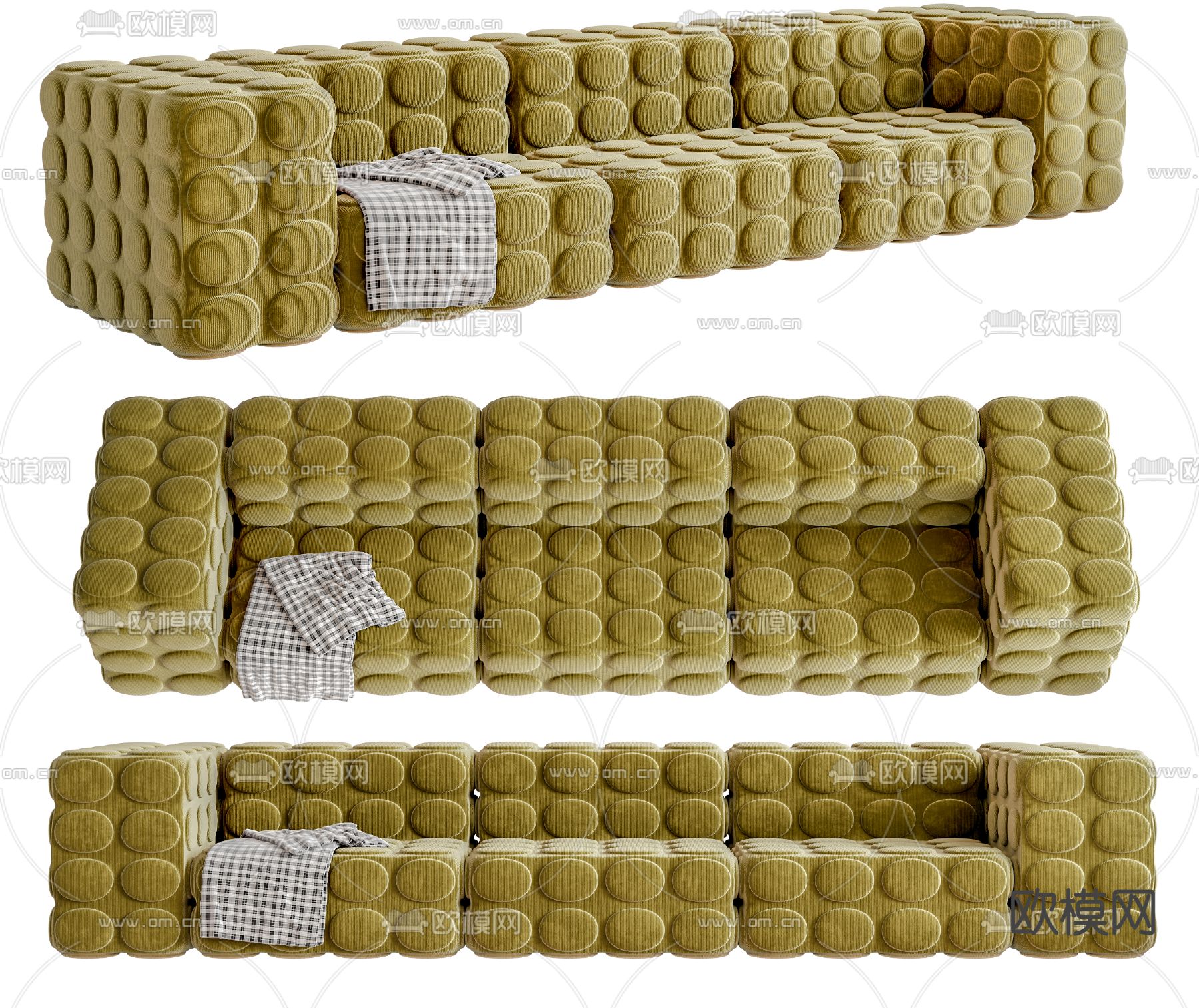 多人沙发su模型下载（渲染图1）