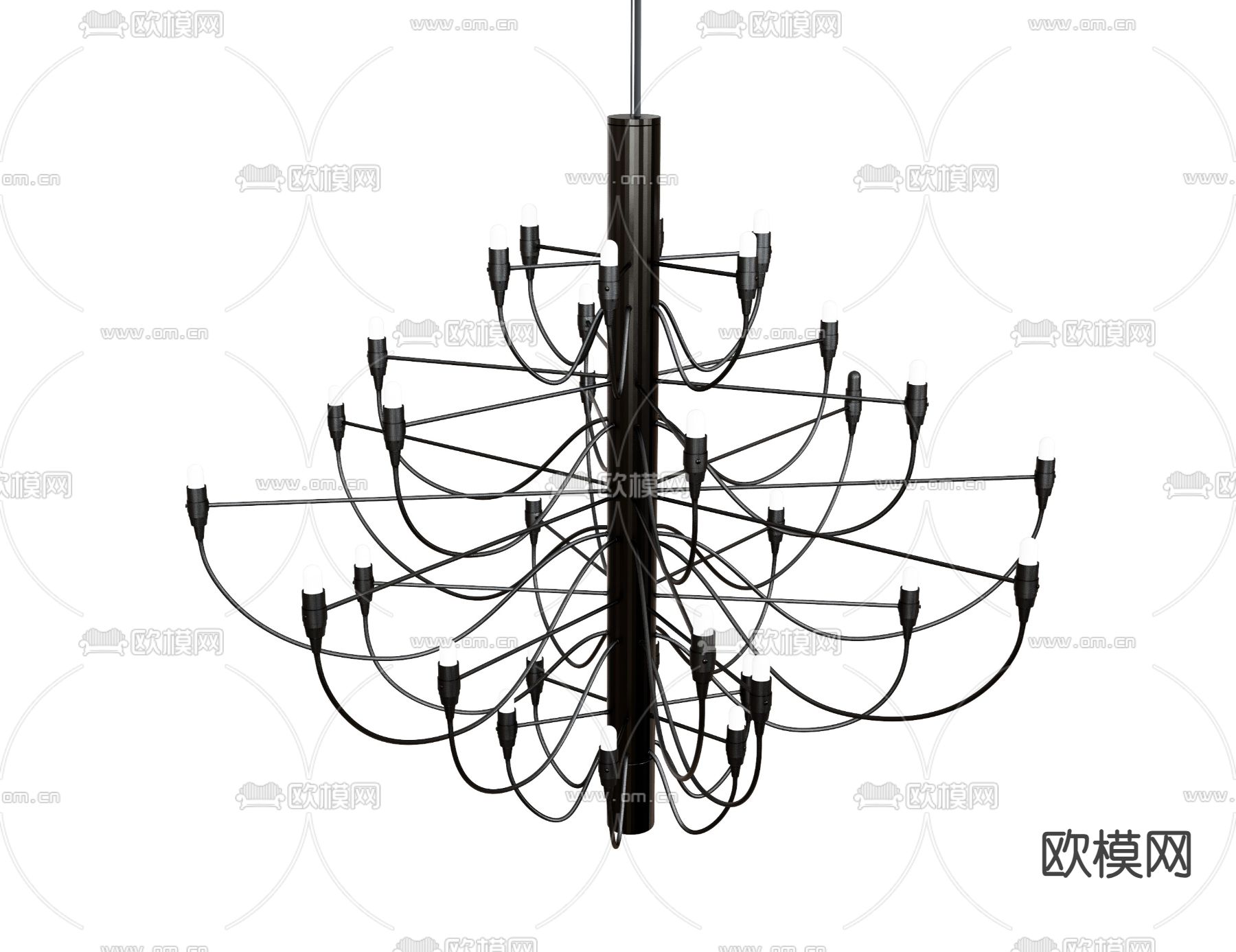 欧式吊灯 骨架吊灯su模型下载（渲染图1）