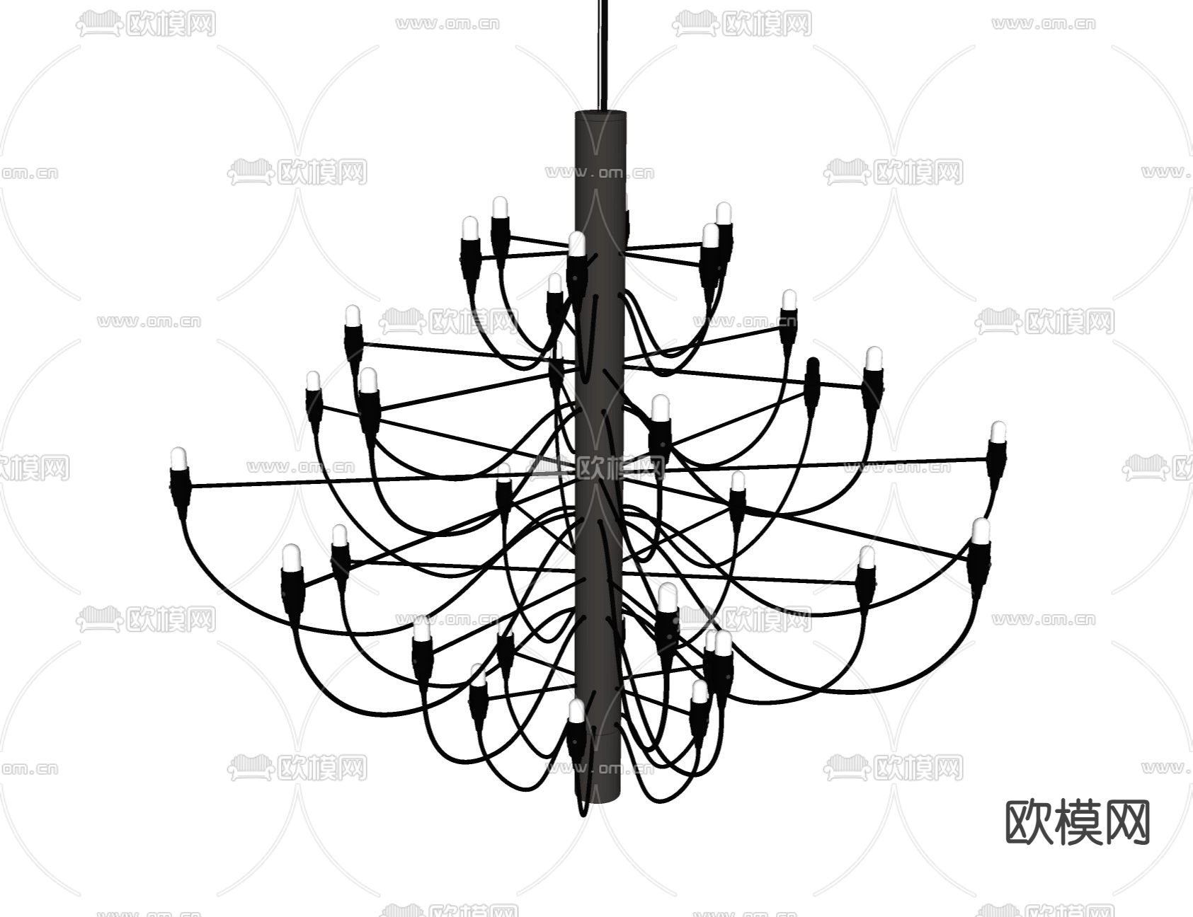 欧式吊灯 骨架吊灯su模型下载（渲染图2）