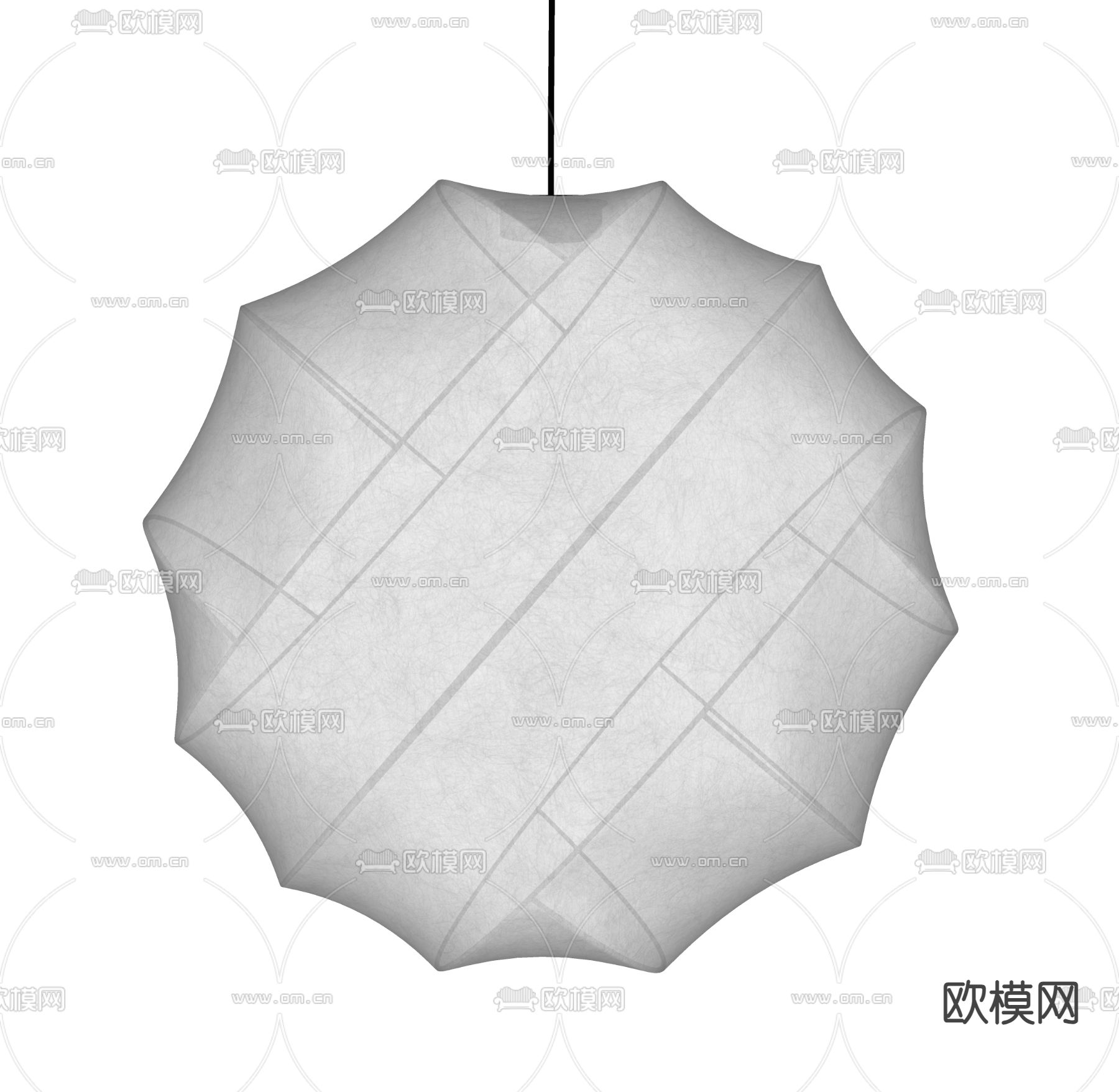 日式和纸吊灯su模型