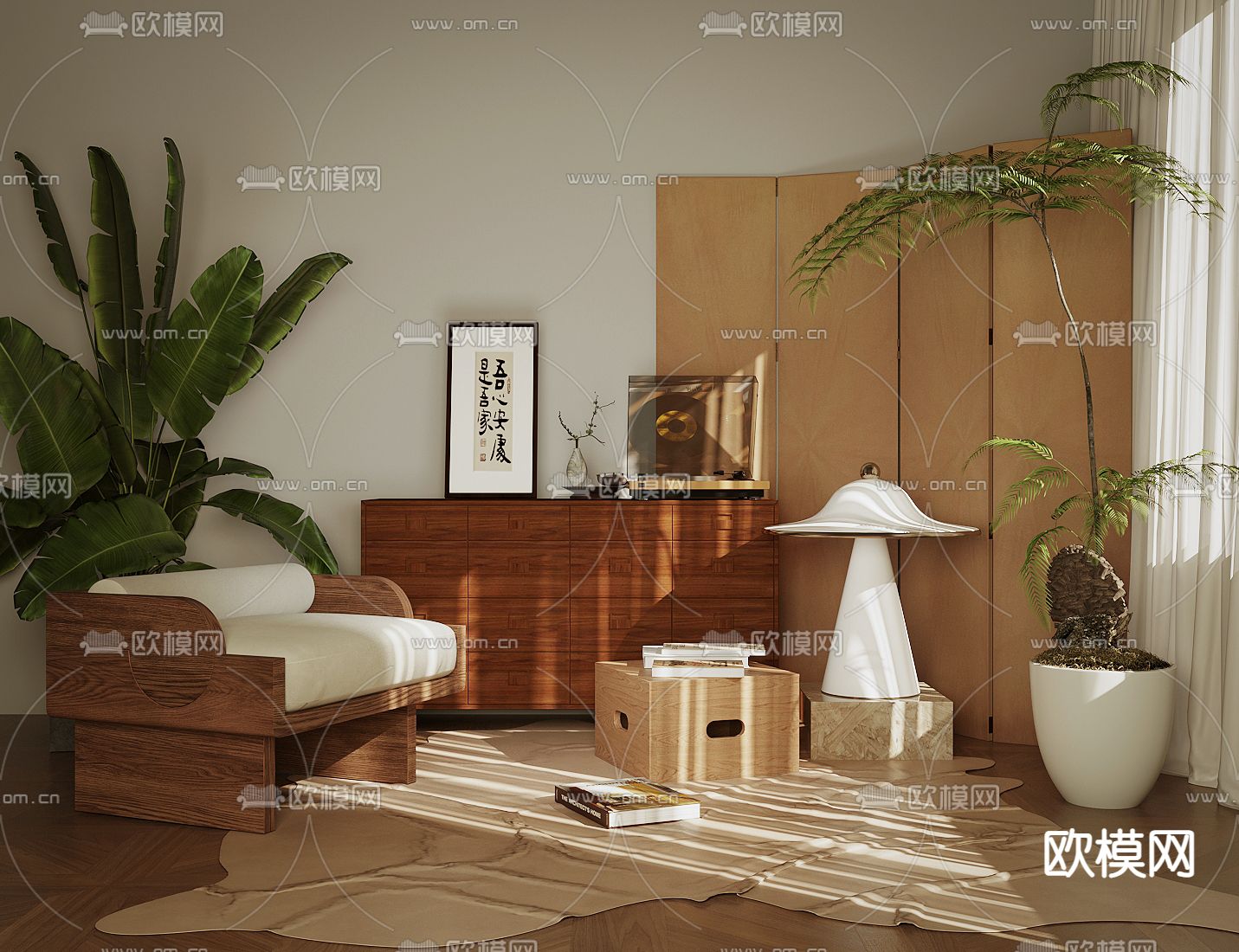 中古风沙发椅 休闲椅 斗柜 收纳柜3d模型下载