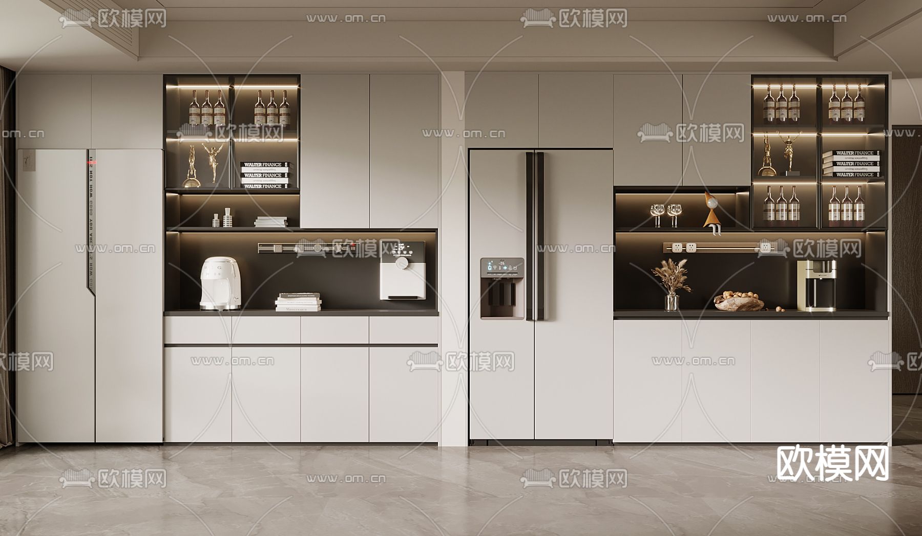 现代酒柜3d模型下载