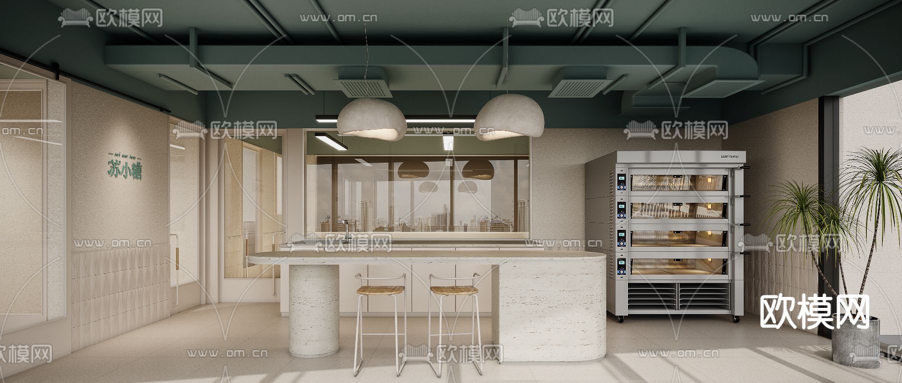 面包店 烘焙室3d模型下载（渲染图2）