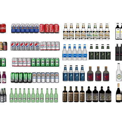  汽水 饮料 酒瓶 酒水su模型s 