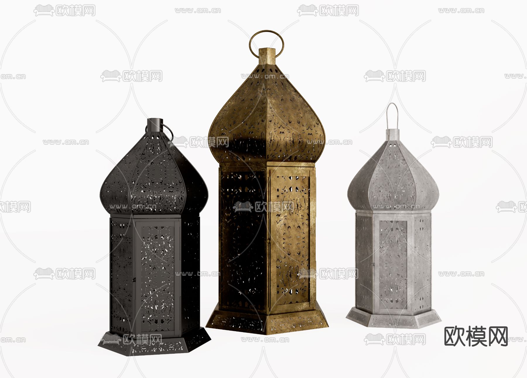 东南亚户外灯su模型下载（渲染图1）