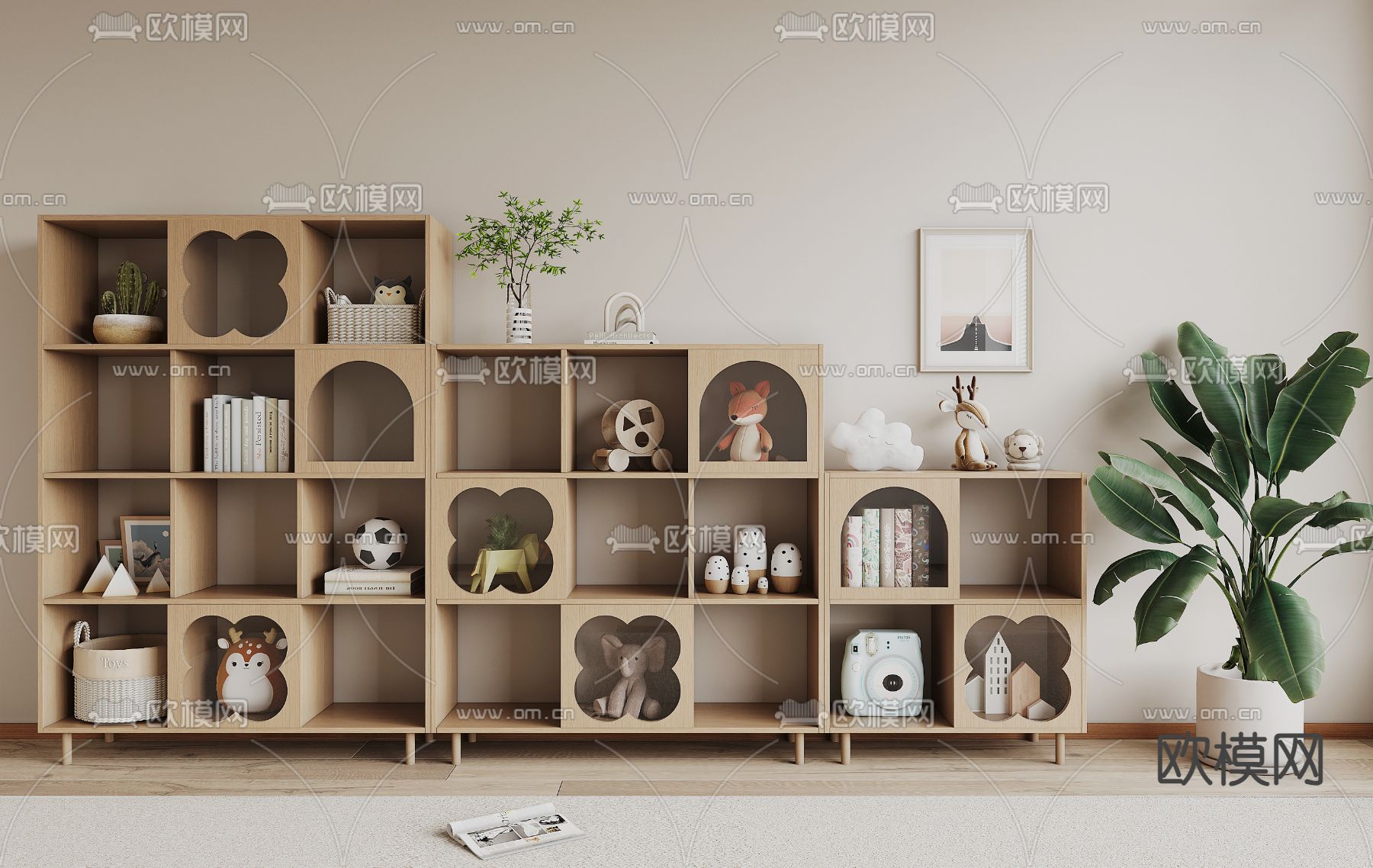 儿童收纳柜 储物柜3d模型下载