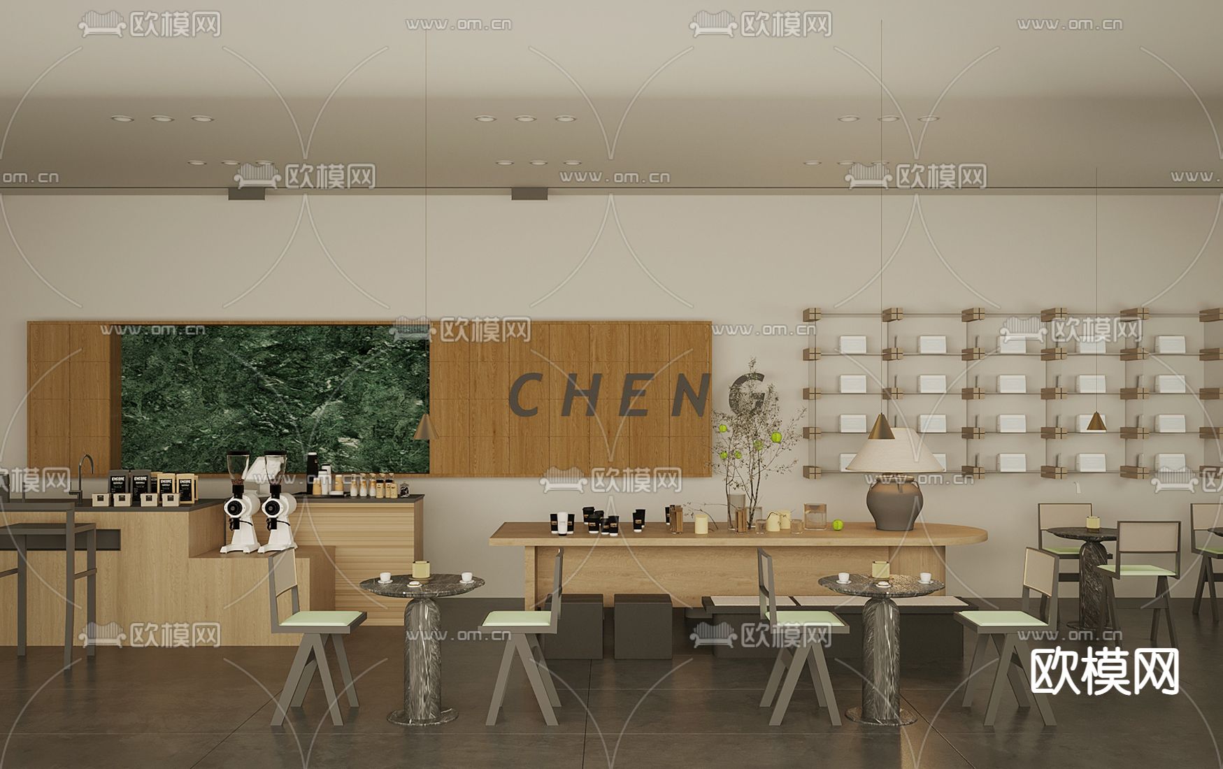 侘寂咖啡厅 咖啡馆3d模型下载