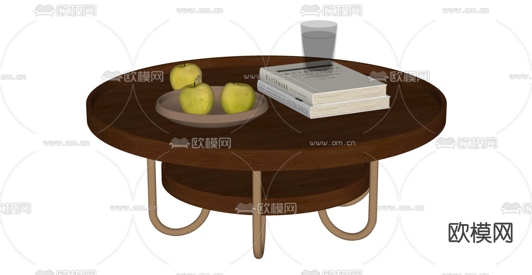 中古风茶几su模型下载（渲染图2）