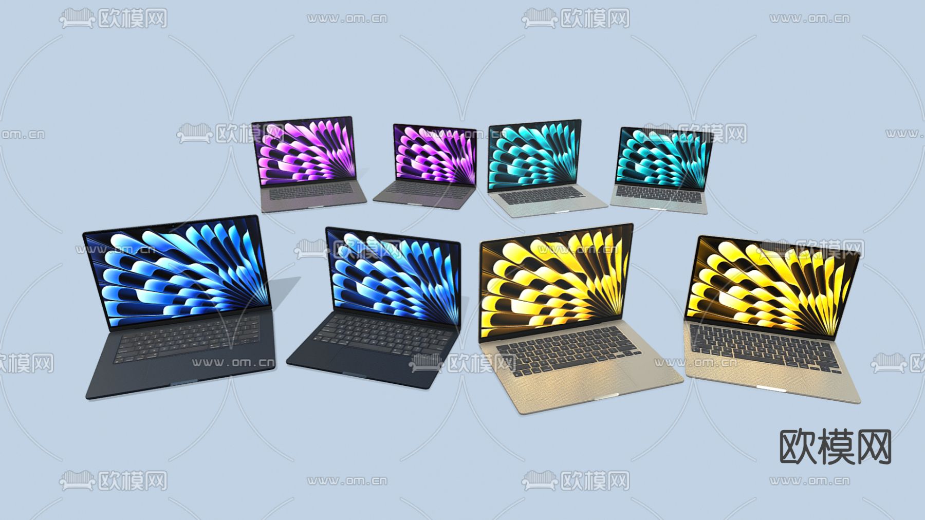 苹果MacBook Air13 笔记本电脑su模型下载（渲染图1）