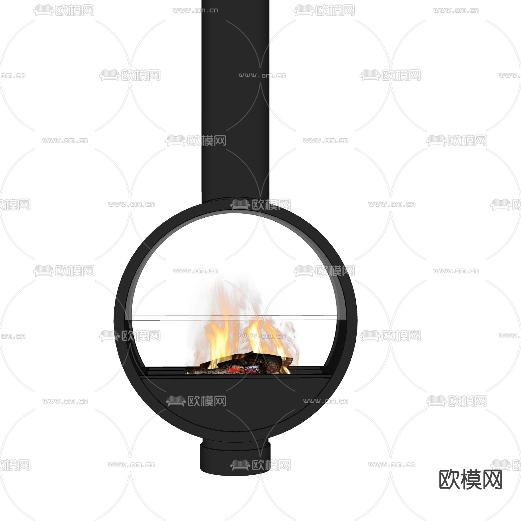 壁炉火炉su模型下载（渲染图2）