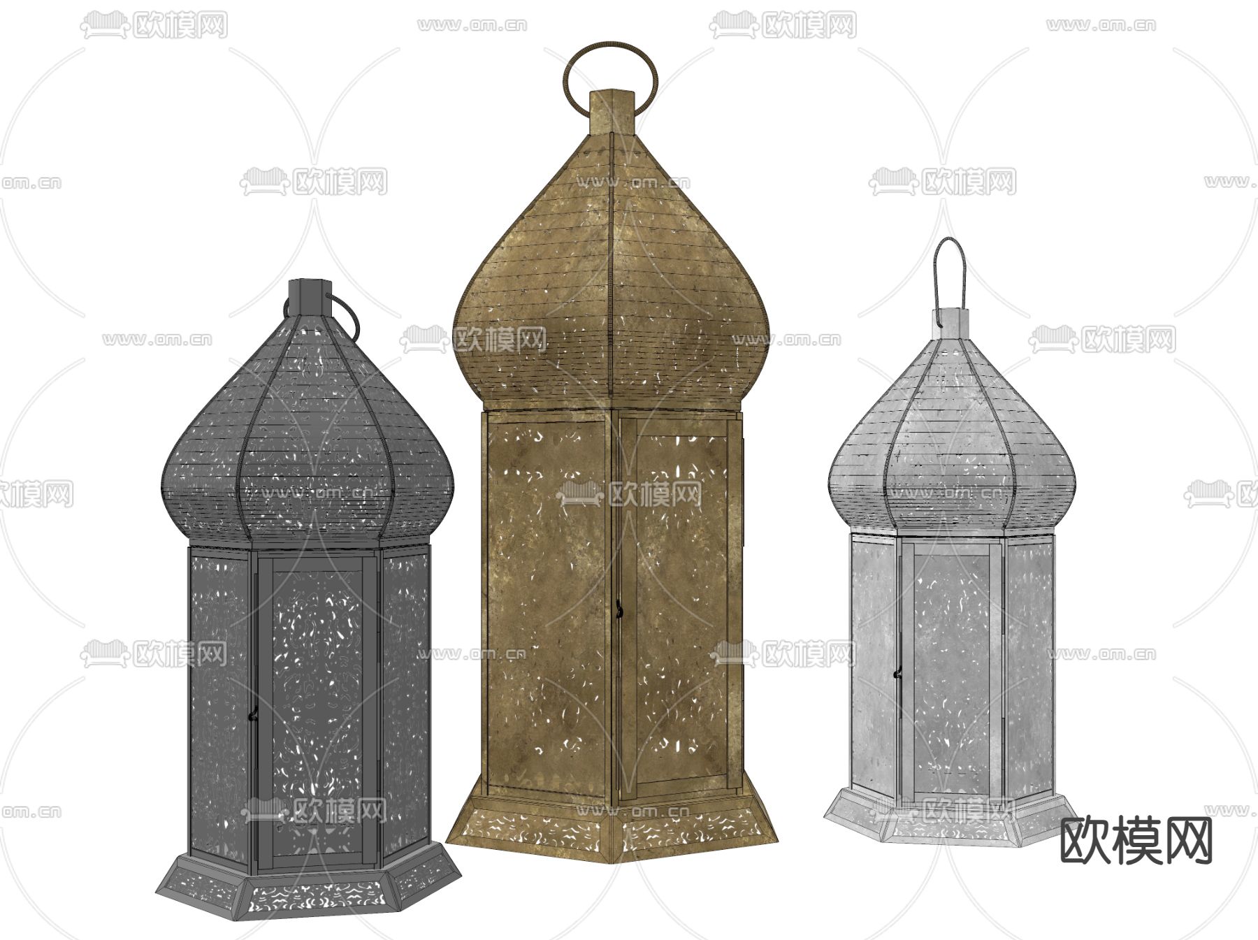 东南亚户外灯su模型下载（渲染图2）