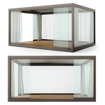 遮阳帘 阳光房凉亭su模型