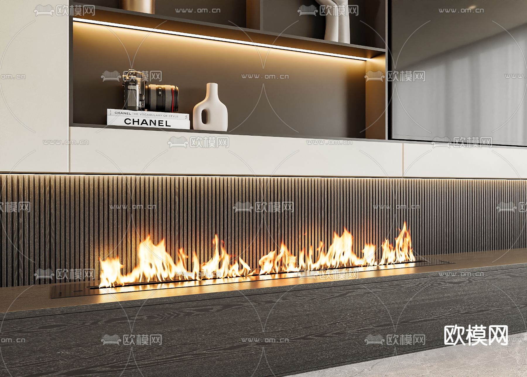 电子壁炉 燃气壁炉 火焰3d模型下载