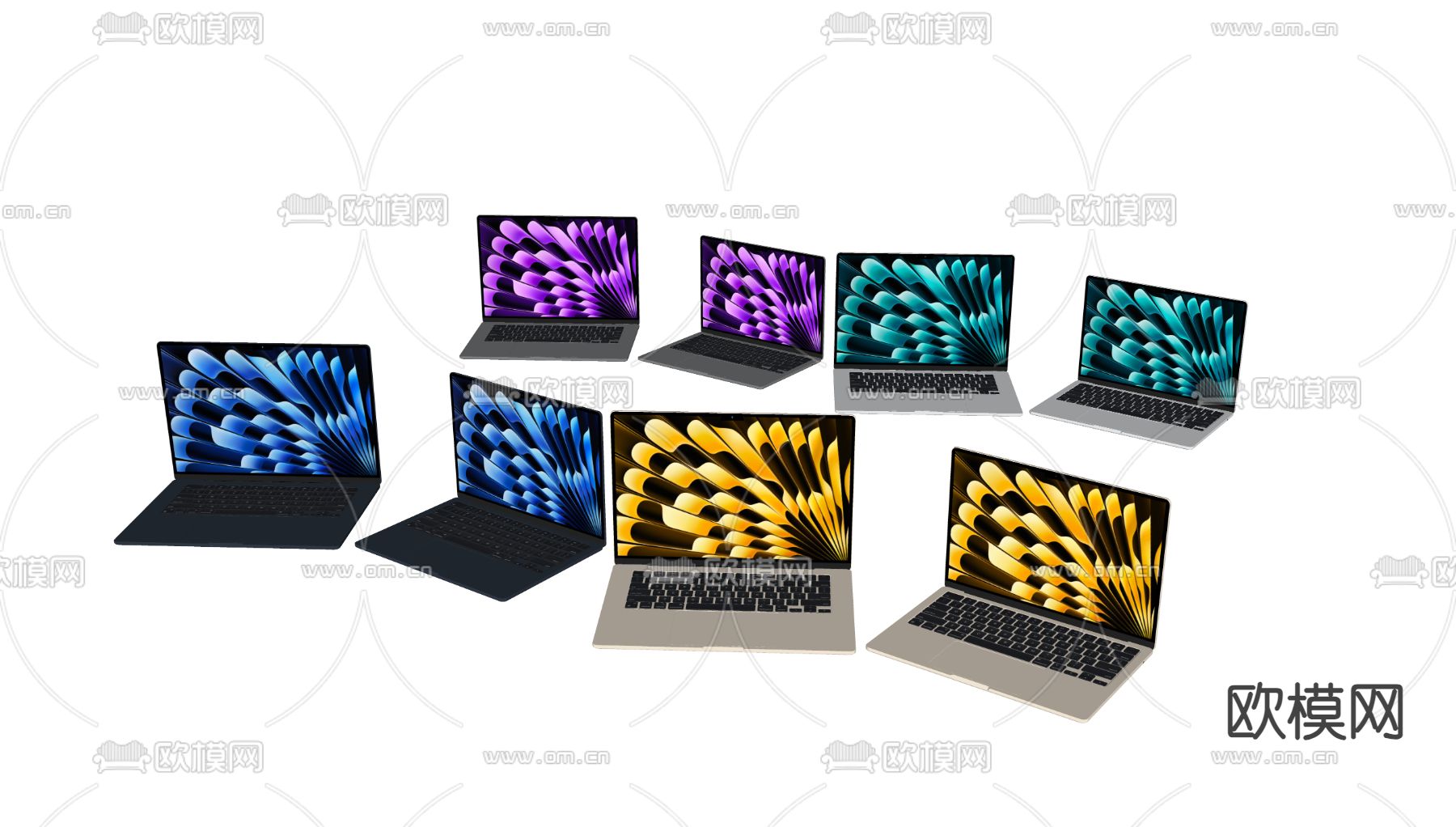 苹果MacBook Air13 笔记本电脑su模型下载（渲染图2）